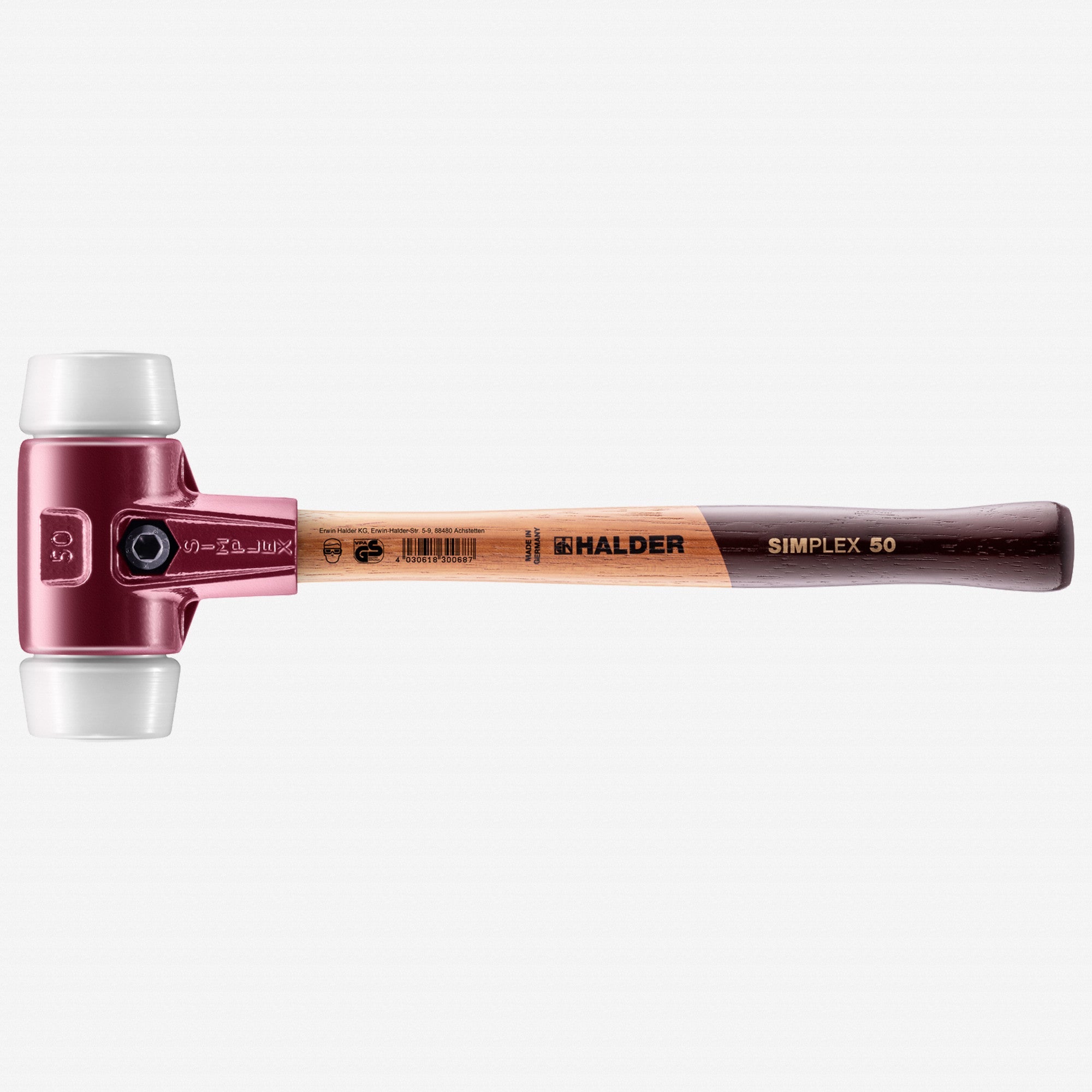 Halder Simplex Mallet with Superplastic Inserts and Cast Iron Housing, 1.97" / 36.68 oz. - HA3007.050 - KC Tool