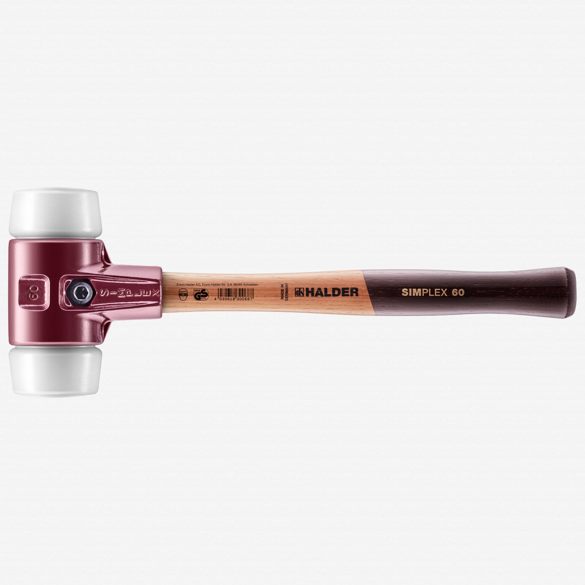 Halder Simplex Mallet with Superplastic Inserts and Cast Iron Housing, 2.36" / 50.79 oz. - HA3007.060 - KC Tool