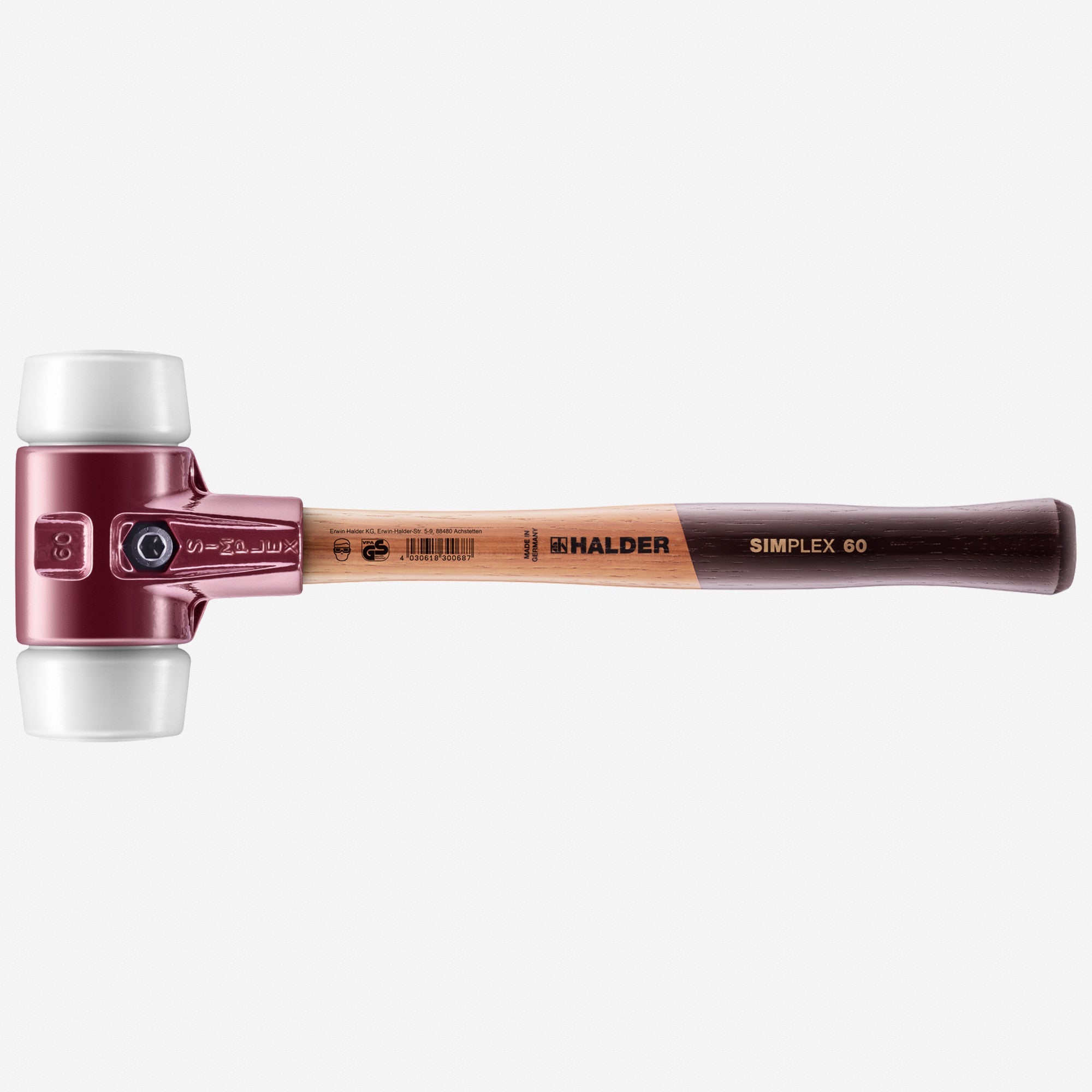 Halder Simplex Mallet with Superplastic Inserts and Cast Iron Housing, 2.36" / 50.79 oz. - HA3007.060 - KC Tool