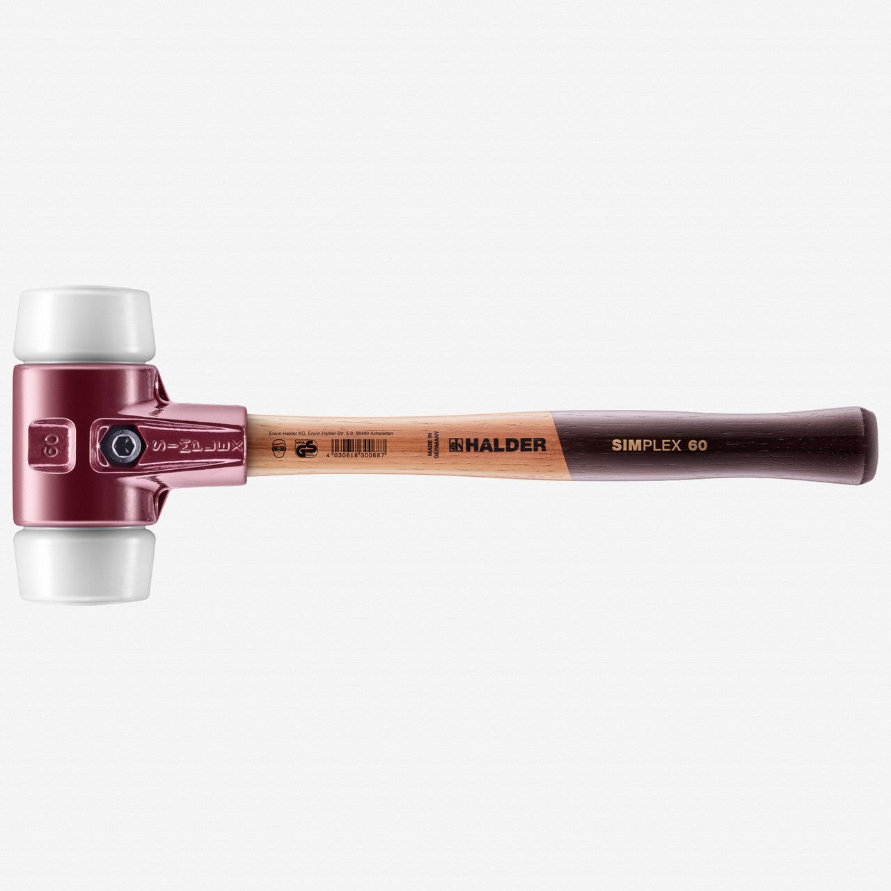 Halder Simplex Mallet with Superplastic Inserts and Cast Iron Housing, 2.36" / 50.79 oz. - HA3007.060 - KC Tool