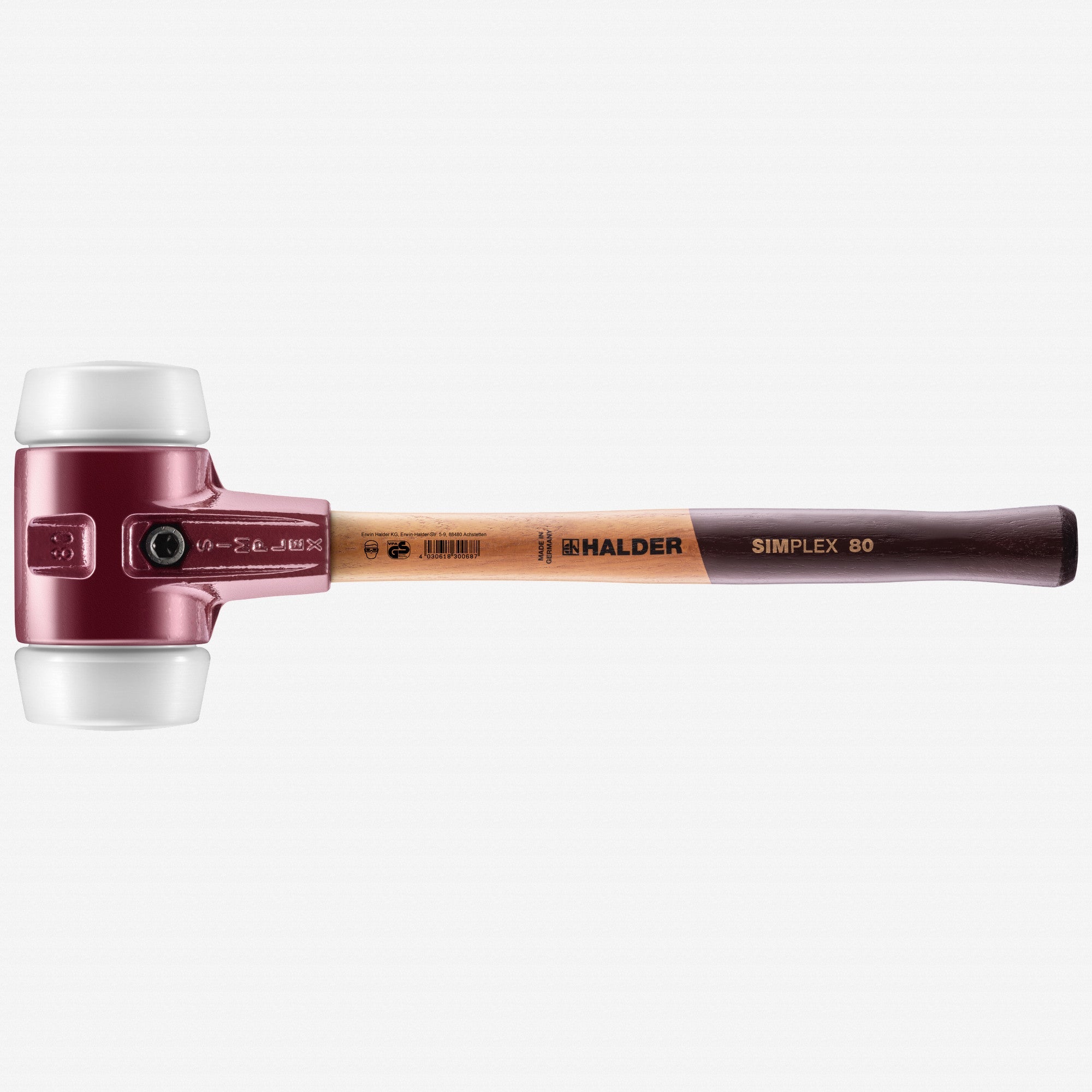 Halder Simplex Mallet with Superplastic Inserts and Cast Iron Housing, 3.15" / 93.83 oz. - HA3007.080 - KC Tool