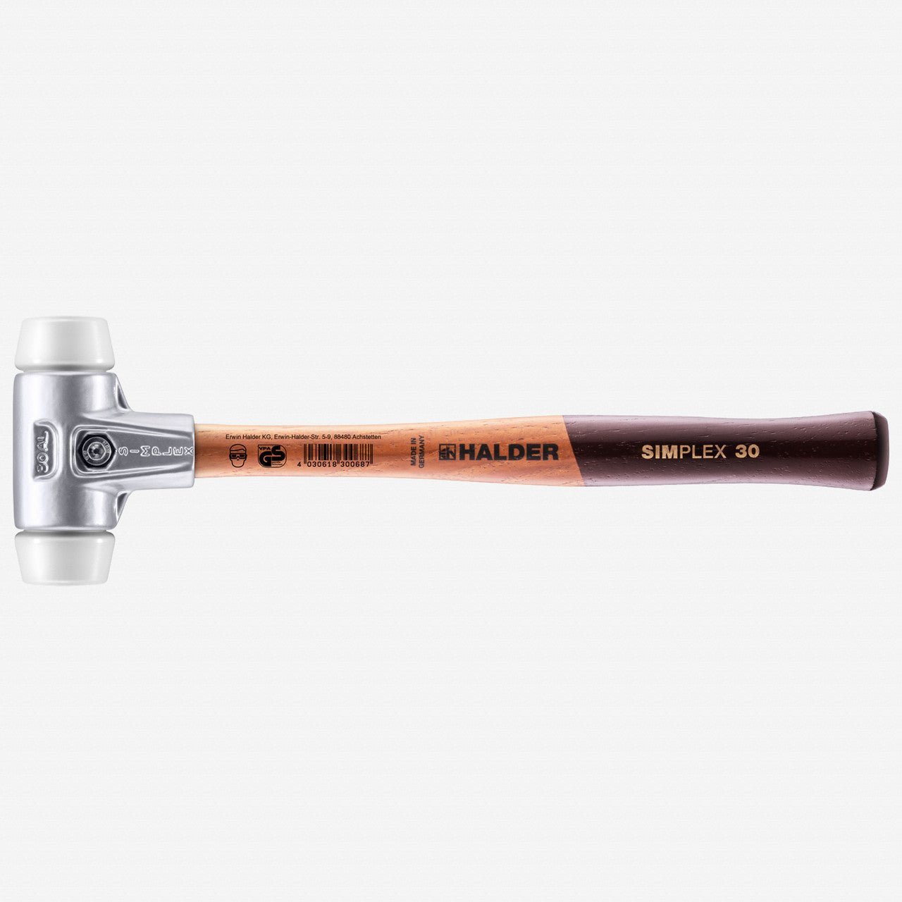 Halder Simplex Mallet with Superplastic Inserts and Lightweight Aluminum Housing, 1.18" / 7.58 oz. - HA3107.030 - KC Tool
