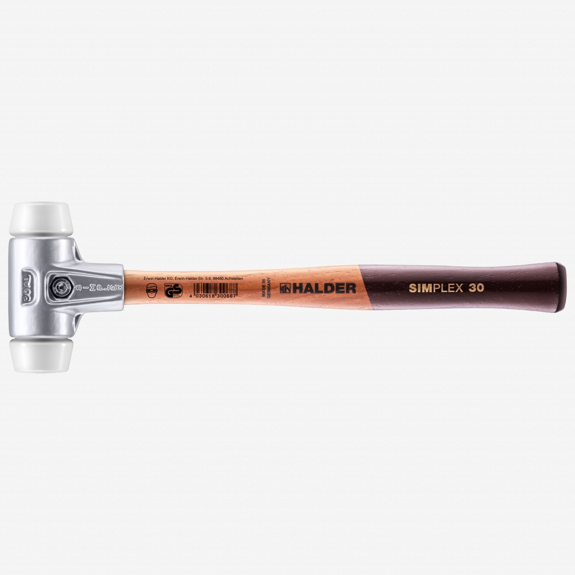 Halder Simplex Mallet with Superplastic Inserts and Lightweight Aluminum Housing, 1.18" / 7.58 oz. - HA3107.030 - KC Tool