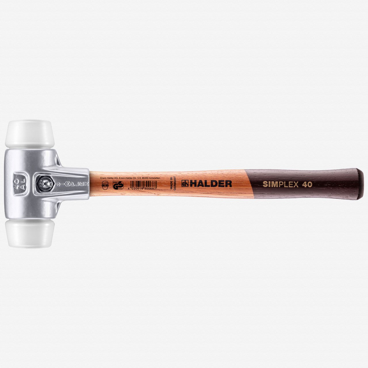 Halder Simplex Mallet with Superplastic Inserts and Lightweight Aluminum Housing, 1.57" / 12.7 oz. - HA3107.040 - KC Tool