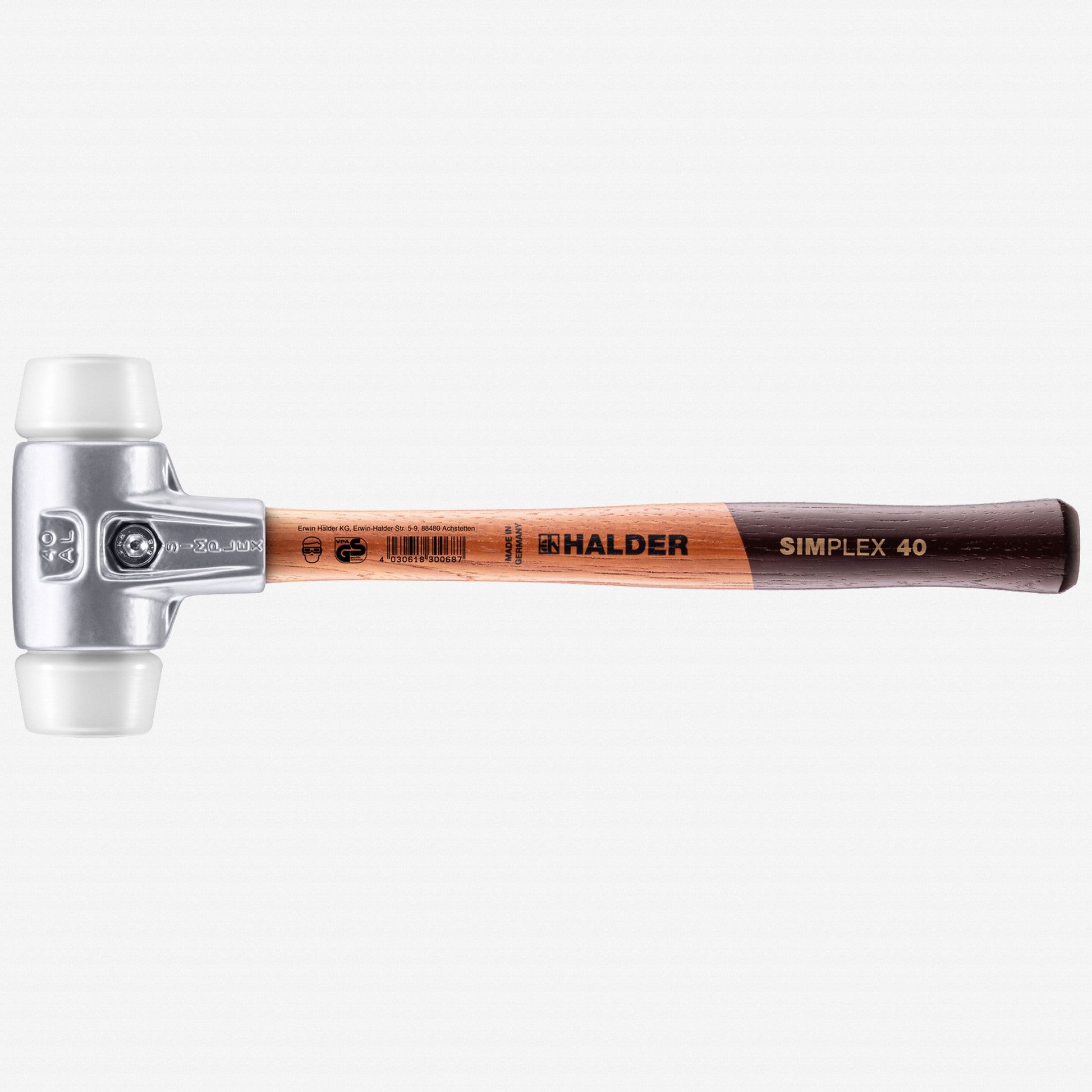 Halder Simplex Mallet with Superplastic Inserts and Lightweight Aluminum Housing, 1.57" / 12.7 oz. - HA3107.040 - KC Tool