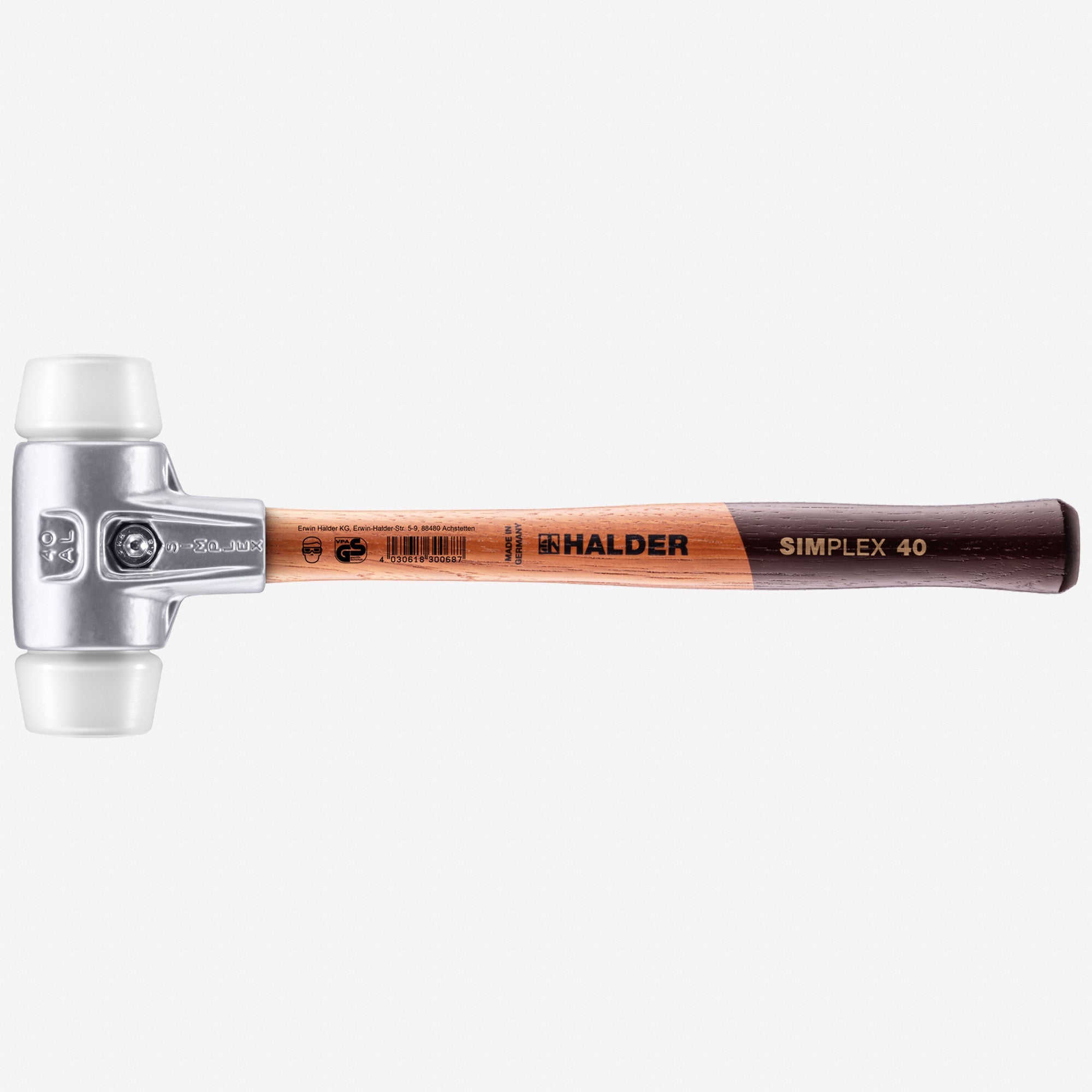 Halder Simplex Mallet with Superplastic Inserts and Lightweight Aluminum Housing, 1.57" / 12.7 oz. - HA3107.040 - KC Tool