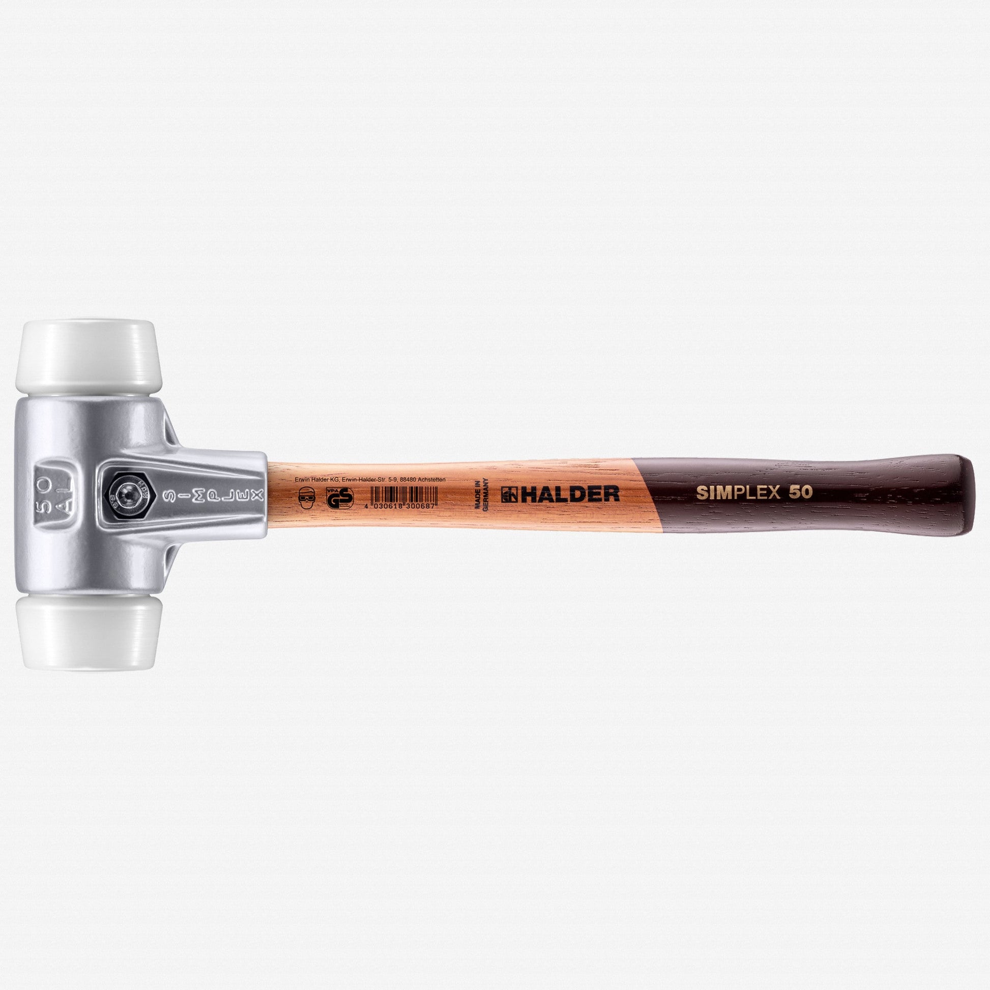 Halder Simplex Mallet with Superplastic Inserts and Lightweight Aluminum Housing, 1.97" / 23.81 oz. - HA3107.050 - KC Tool