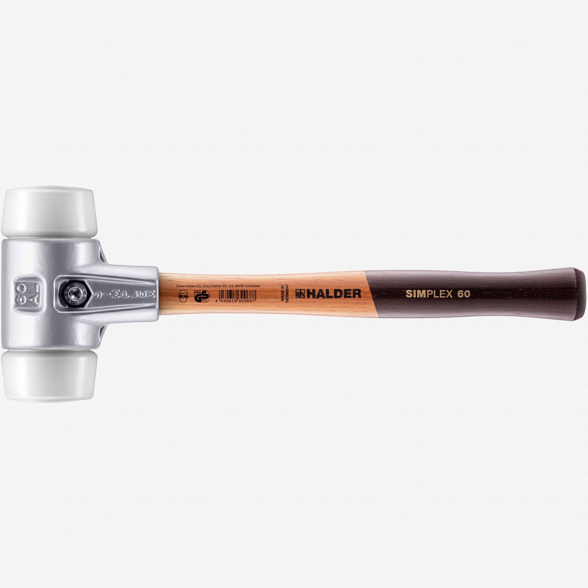 Halder Simplex Mallet with Superplastic Inserts and Lightweight Aluminum Housing, 2.36" / 30.16 oz. - HA3107.060 - KC Tool