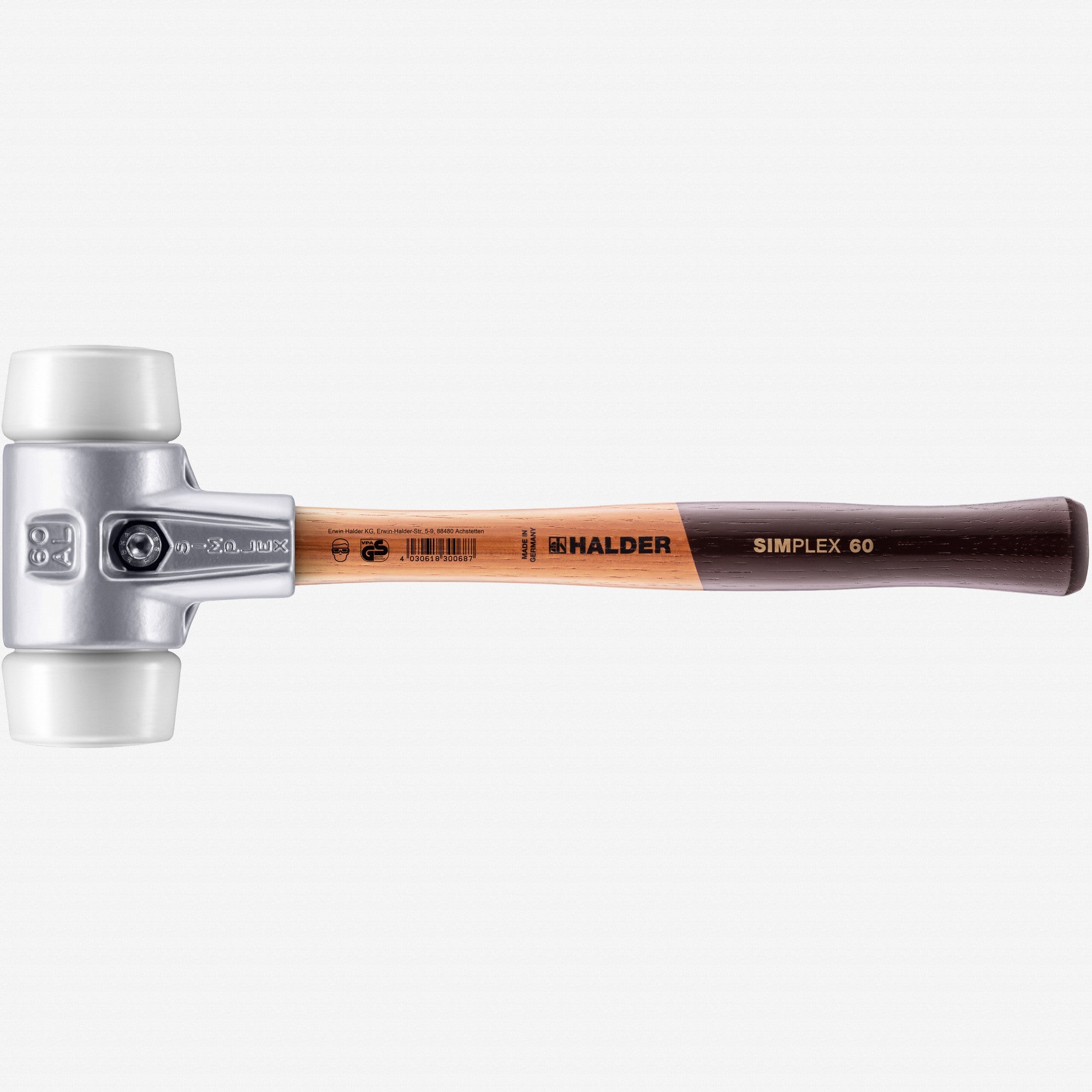 Halder Simplex Mallet with Superplastic Inserts and Lightweight Aluminum Housing, 2.36" / 30.16 oz. - HA3107.060 - KC Tool