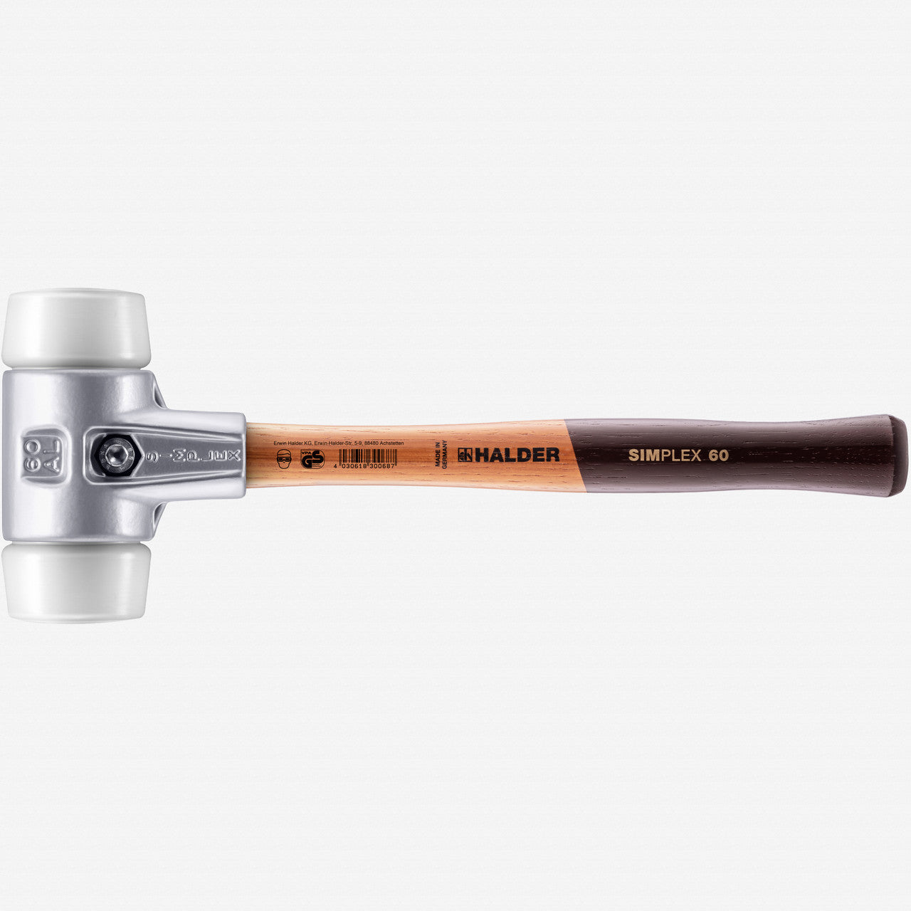 Halder Simplex Mallet with Superplastic Inserts and Lightweight Aluminum Housing, 2.36" / 30.16 oz. - HA3107.060 - KC Tool