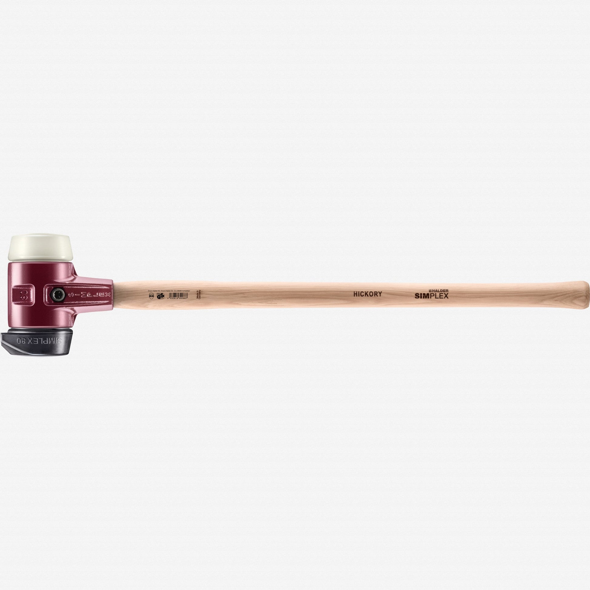 Halder Simplex Sledge Hammer with Nylon/STAND-UP Black Rubber Inserts and Cast Iron Housing, 3.15" / 124.16 oz. - HA3028.281 - KC Tool