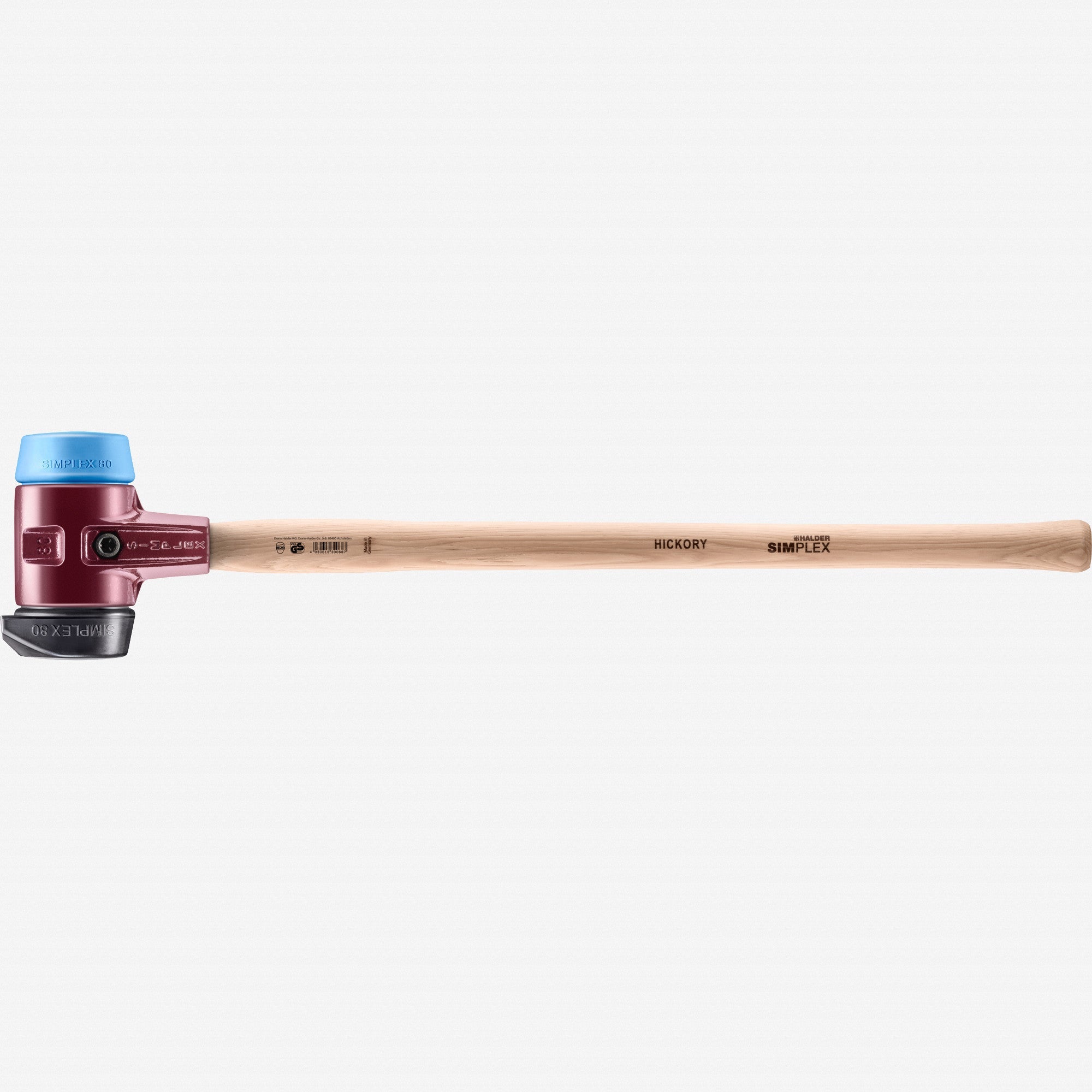 Halder Simplex Sledge Hammer with Soft Blue Rubber/STAND-UP Black Rubber Inserts and Cast Iron Housing, 3.15" / 114.82 oz. - HA3012.281 - KC Tool