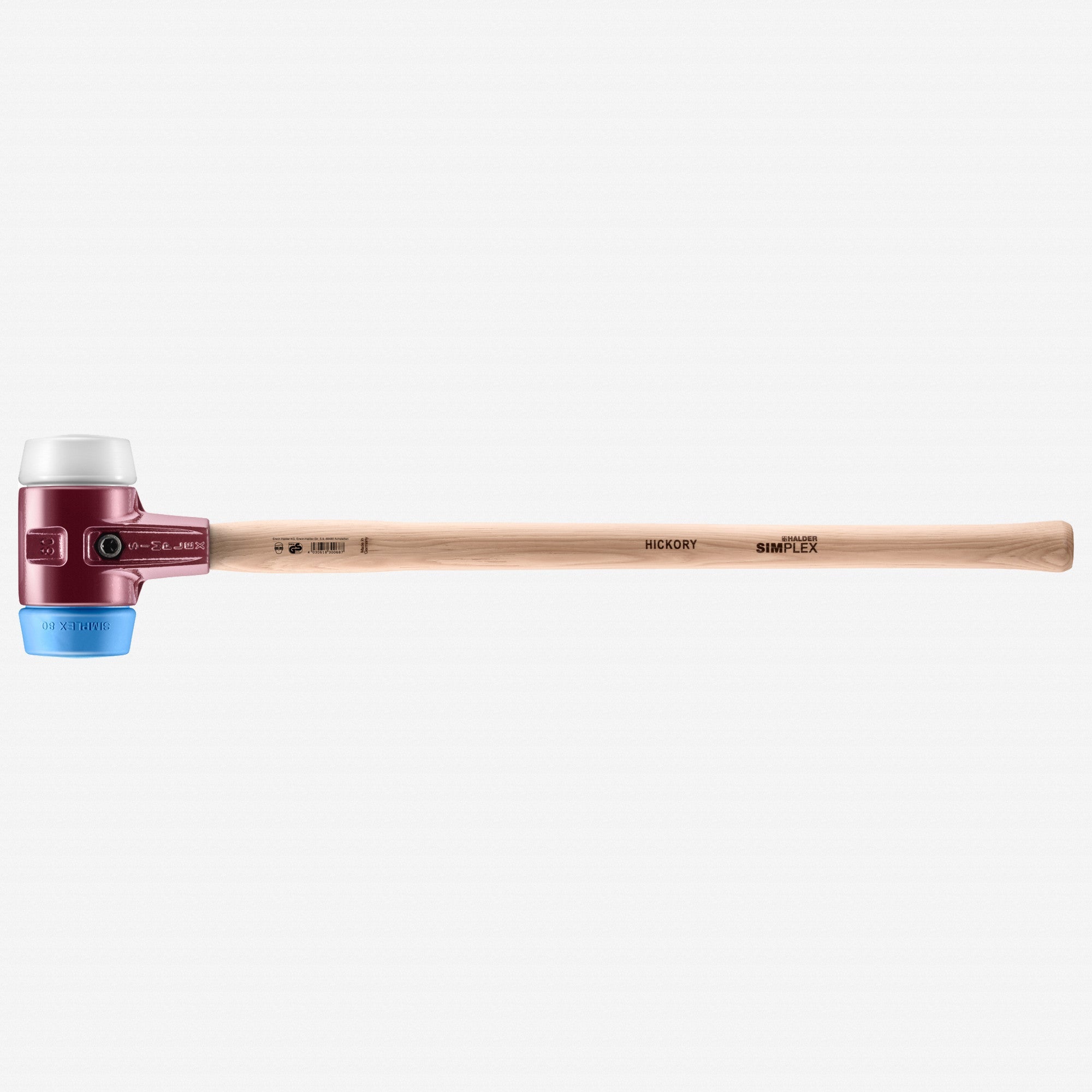 Halder Simplex Sledge Hammer with Soft Blue Rubber/Superplastic Inserts and Cast Iron Housing, 3.15" / 110.41 oz. - HA3017.081 - KC Tool