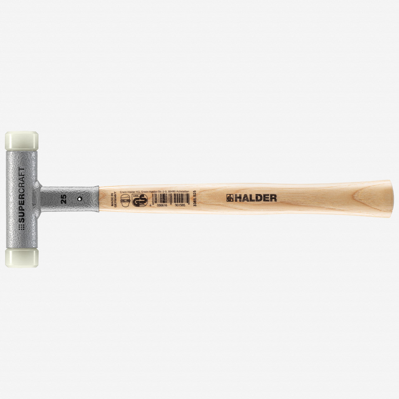 Halder Supercraft Dead Blow, Non - Rebounding Hammer with Nylon Face Inserts and Steel Housing, 0.98" / 11.46 oz. - HA3366.025 - KC Tool