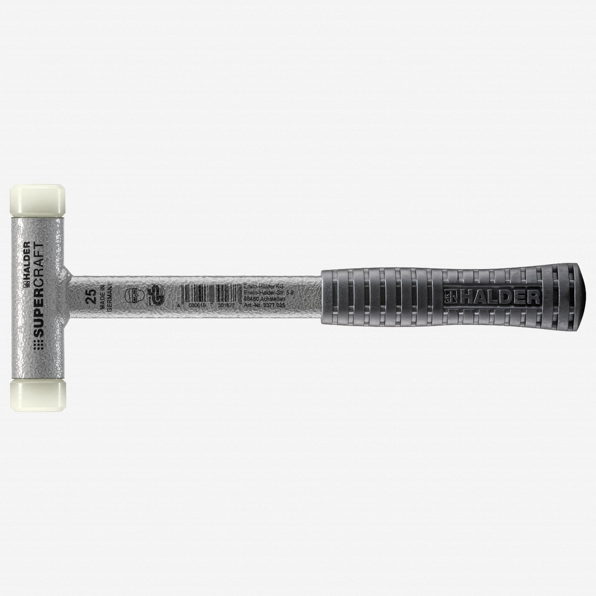 Halder Supercraft Dead Blow, Non-Rebounding Hammer with Nylon Face Inserts and Steel Housing, 0.98" / 13.58 oz. - HA3377.025 - KC Tool