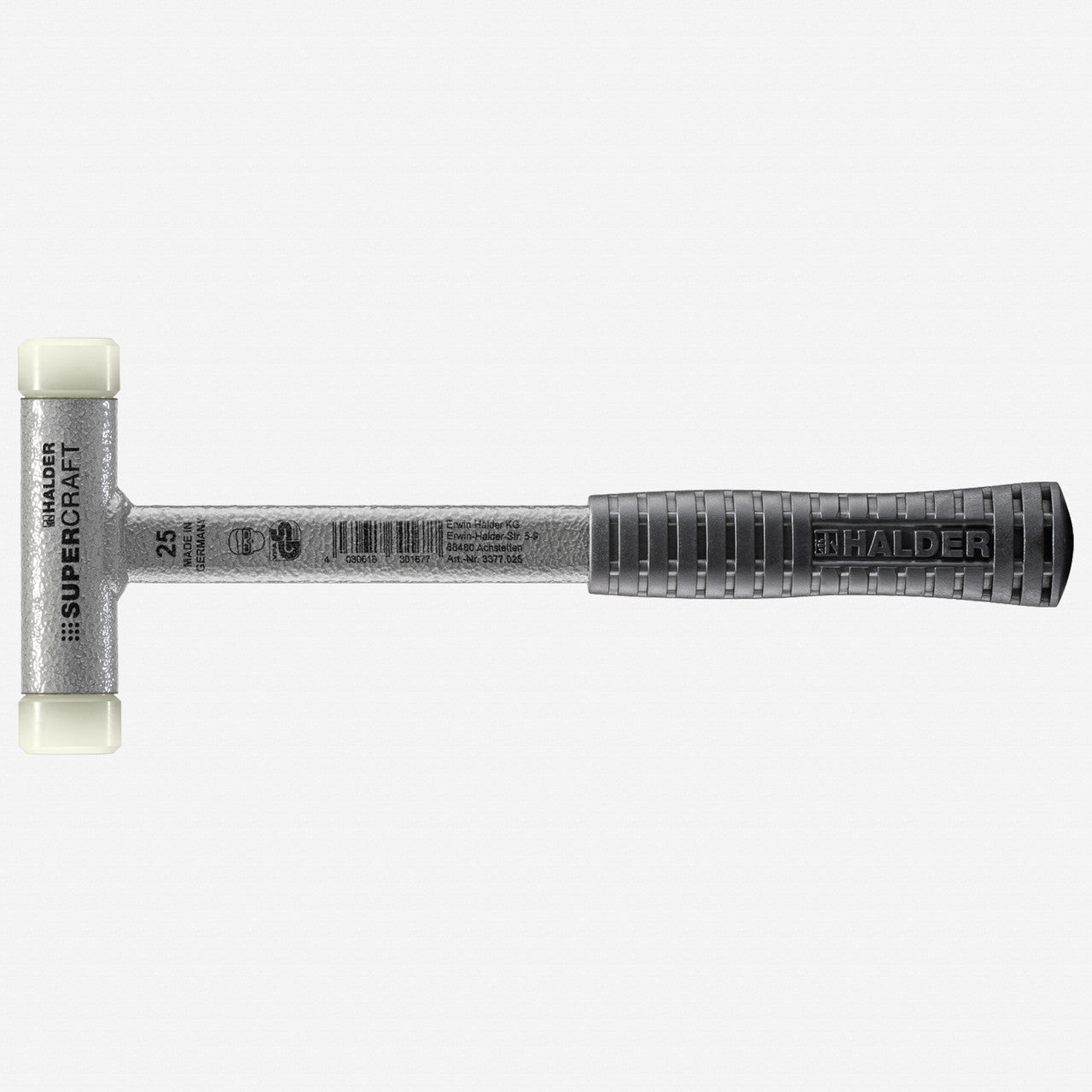 Halder Supercraft Dead Blow, Non - Rebounding Hammer with Nylon Face Inserts and Steel Housing, 0.98" / 13.58 oz. - HA3377.025 - KC Tool