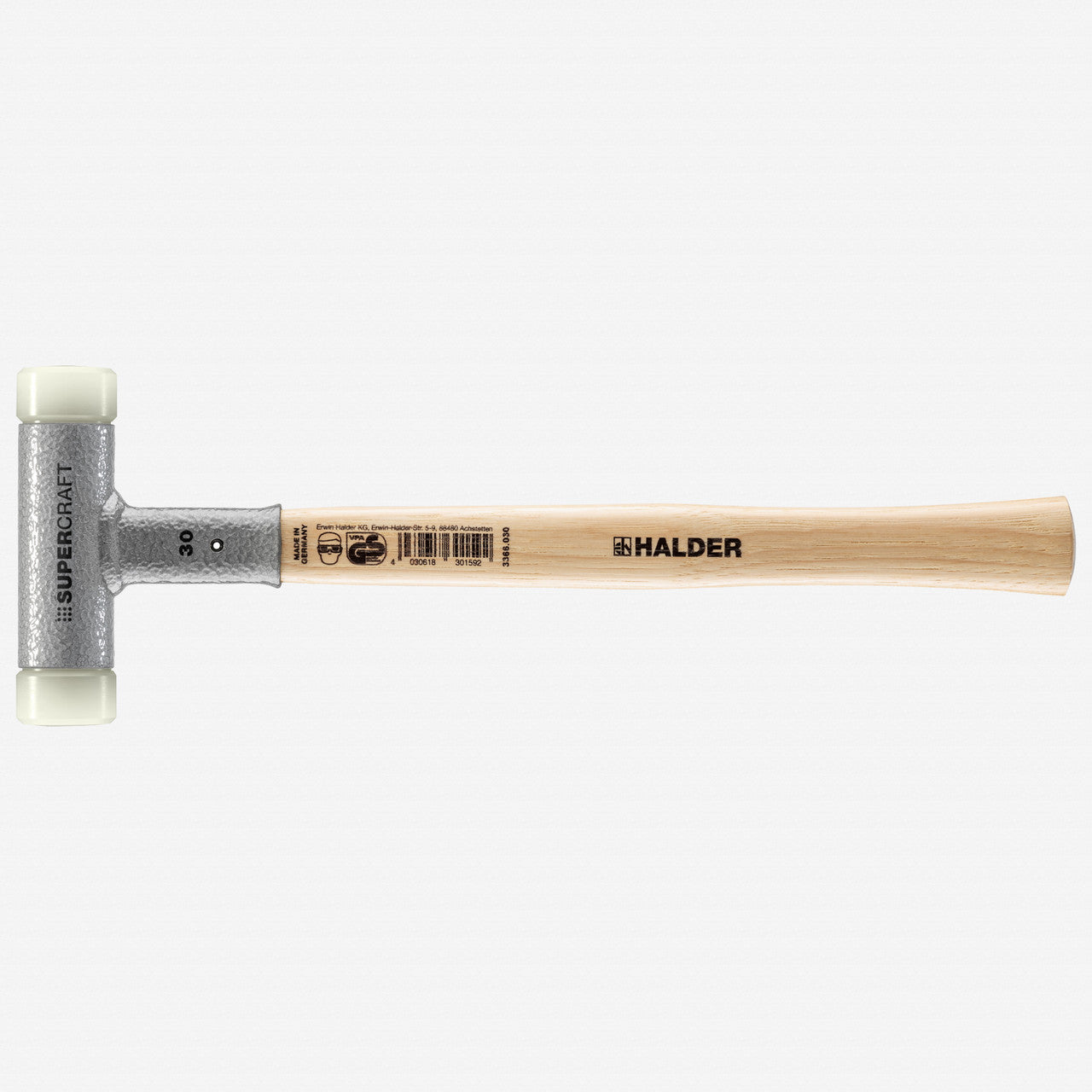 Halder Supercraft Dead Blow, Non - Rebounding Hammer with Nylon Face Inserts and Steel Housing, 1.18" / 16.23 oz. - HA3366.030 - KC Tool