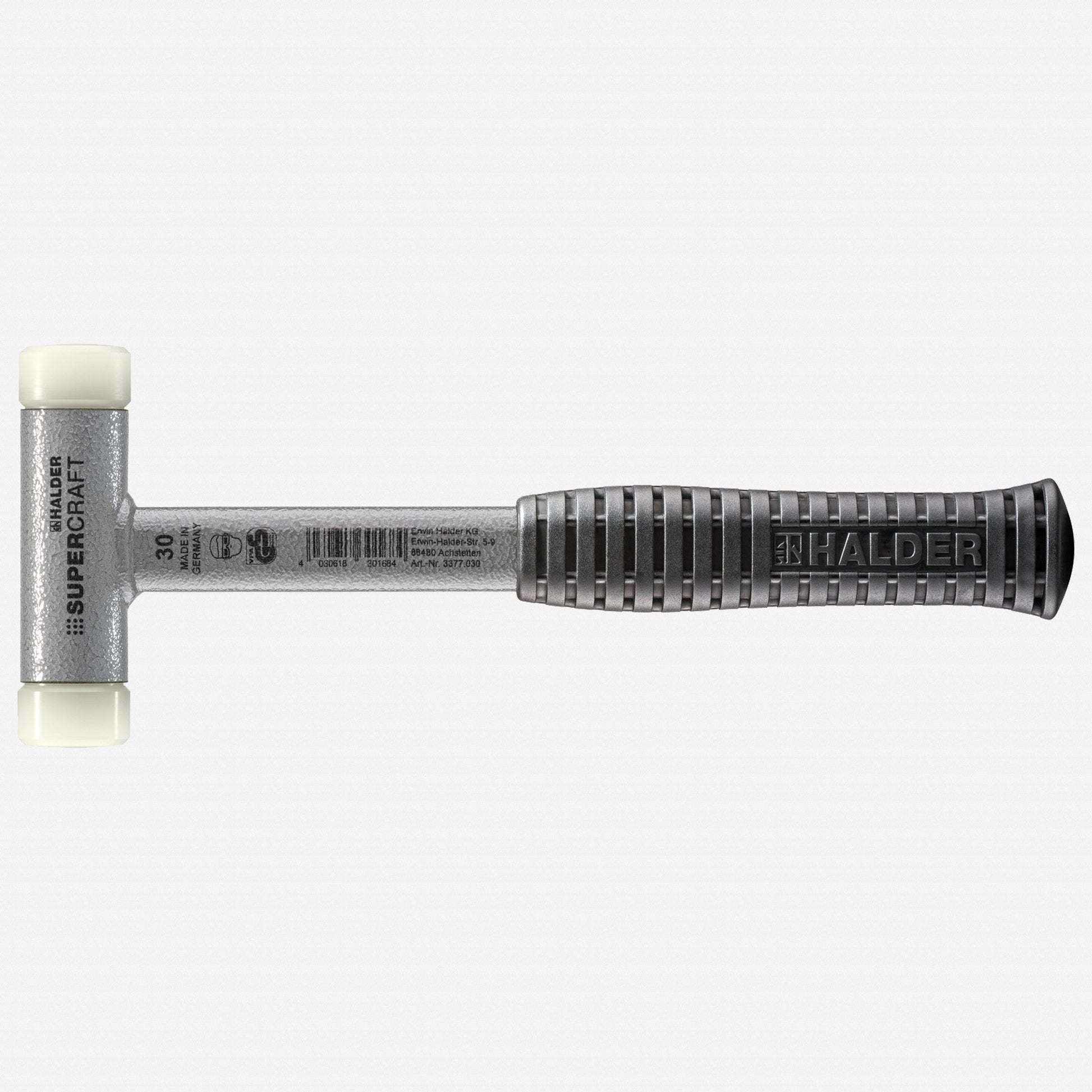 Halder Supercraft Dead Blow, Non-Rebounding Hammer with Nylon Face Inserts and Steel Housing, 1.18" / 20.64 oz. - HA3377.030 - KC Tool