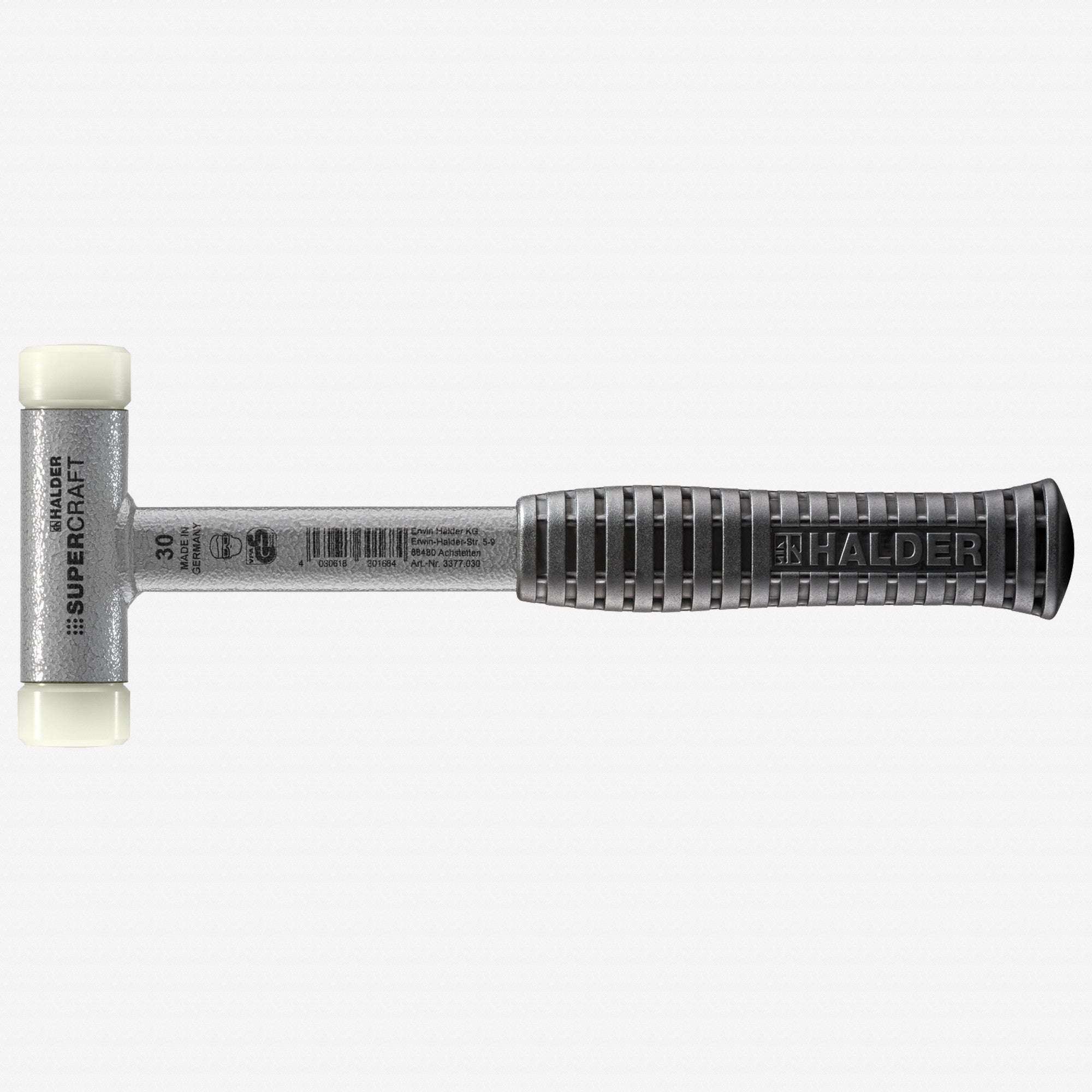 Halder Supercraft Dead Blow, Non-Rebounding Hammer with Nylon Face Inserts and Steel Housing, 1.18" / 20.64 oz. - HA3377.030 - KC Tool