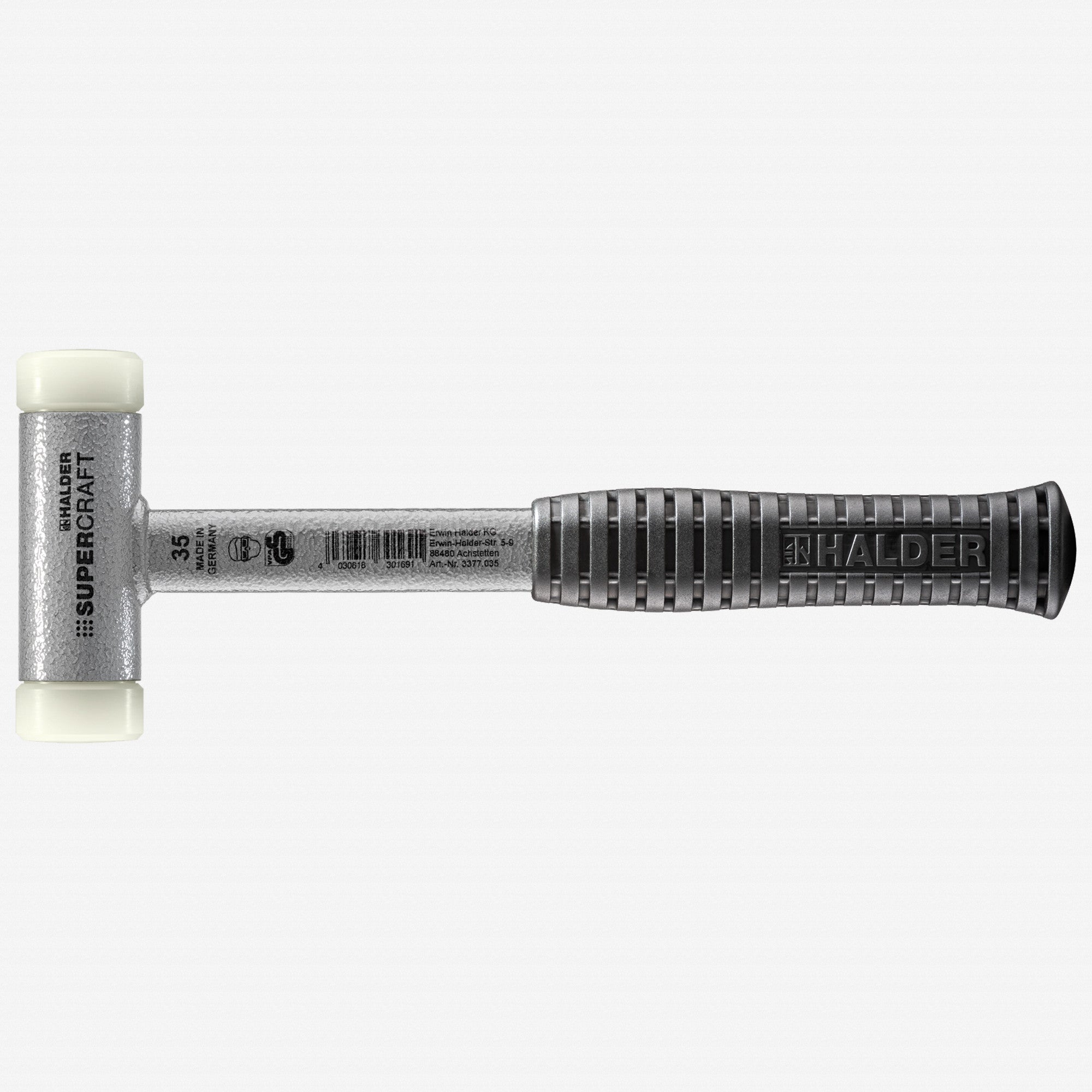Halder Supercraft Dead Blow, Non-Rebounding Hammer with Nylon Face Inserts and Steel Housing, 1.38" / 24.34 oz. - HA3377.035 - KC Tool