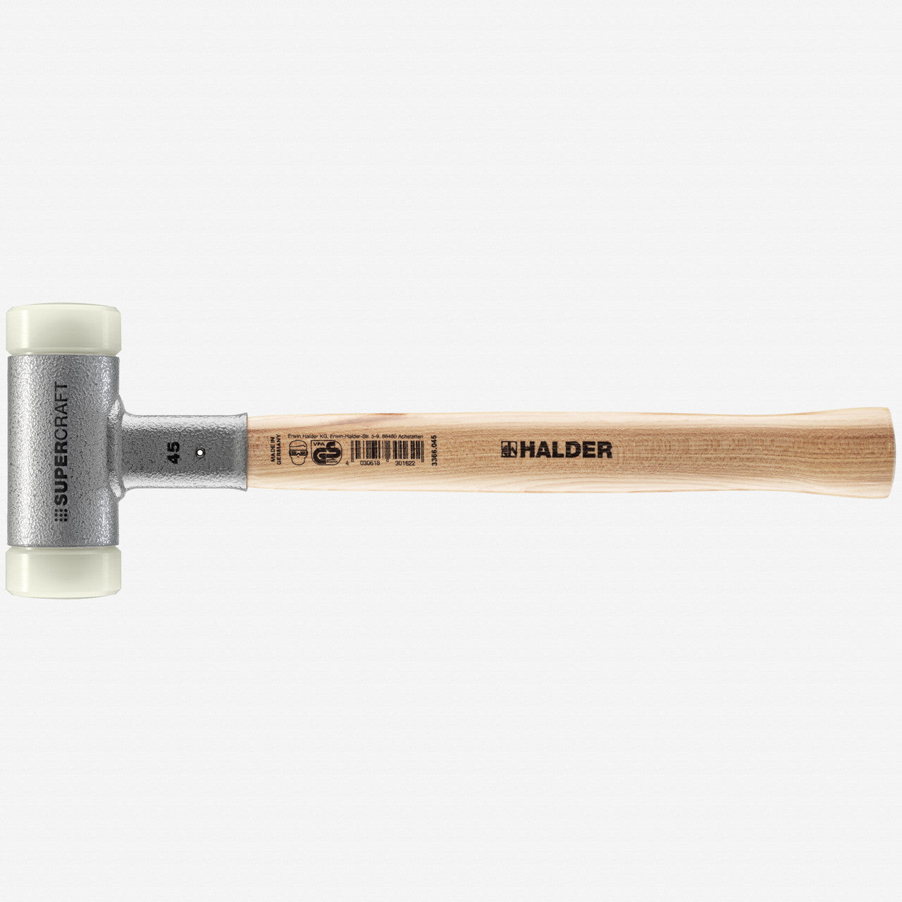 Halder Supercraft Dead Blow, Non - Rebounding Hammer with Nylon Face Inserts and Steel Housing, 1.77" / 29.28 oz. - HA3366.045 - KC Tool