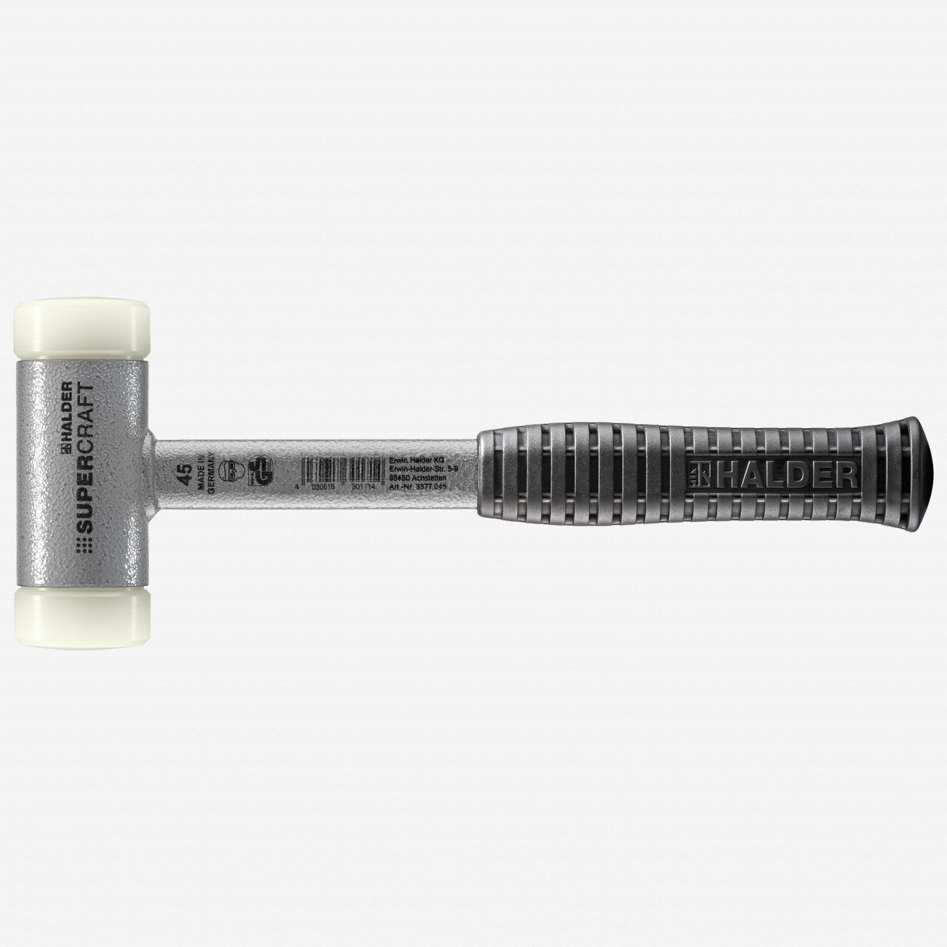 Halder Supercraft Dead Blow, Non-Rebounding Hammer with Nylon Face Inserts and Steel Housing, 1.77" / 32.98 oz. - HA3377.045 - KC Tool
