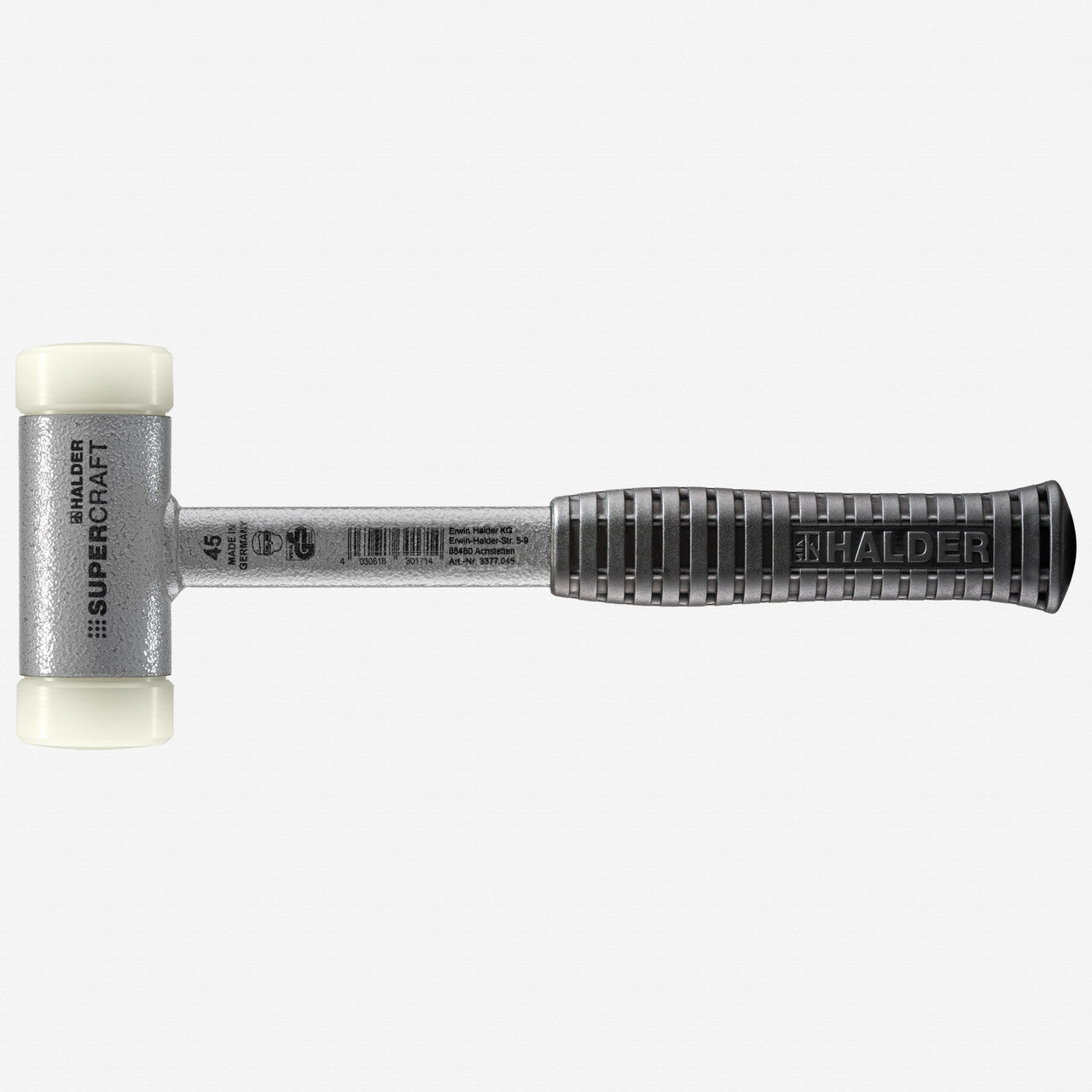 Halder Supercraft Dead Blow, Non - Rebounding Hammer with Nylon Face Inserts and Steel Housing, 1.77" / 32.98 oz. - HA3377.045 - KC Tool