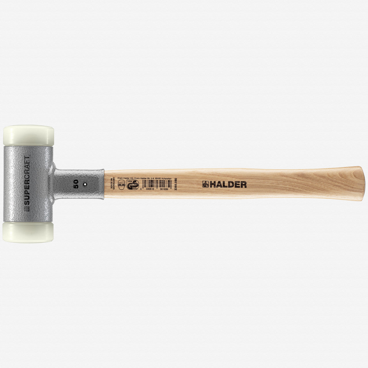 Halder Supercraft Dead Blow, Non - Rebounding Hammer with Nylon Face Inserts and Steel Housing, 1.97" / 34.92 oz. - HA3366.050 - KC Tool