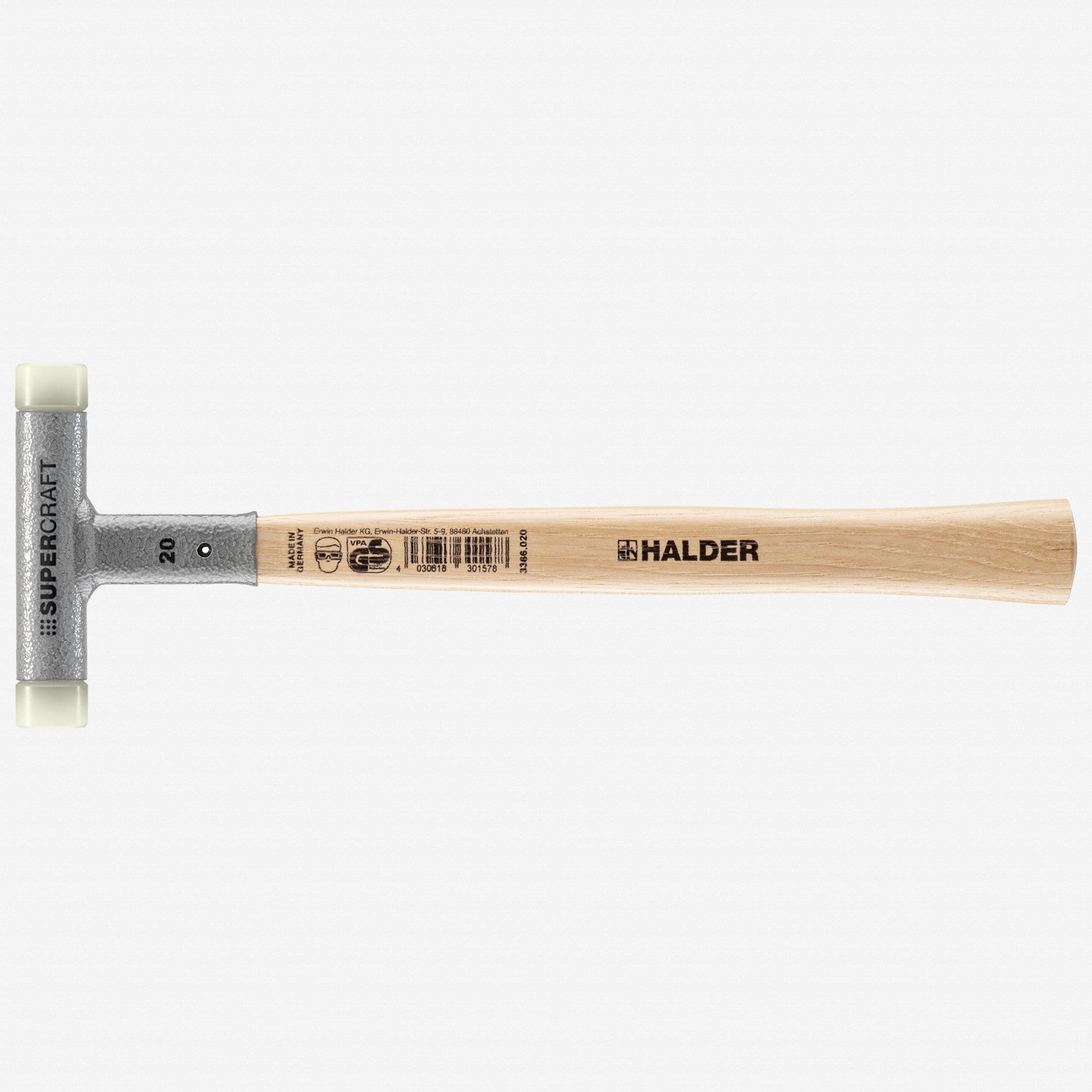 Halder Supercraft Dead Blow, Non-Rebounding Mallet with Nylon Face Inserts and Steel Housing, 0.79" / 8.64 oz. - HA3366.020 - KC Tool