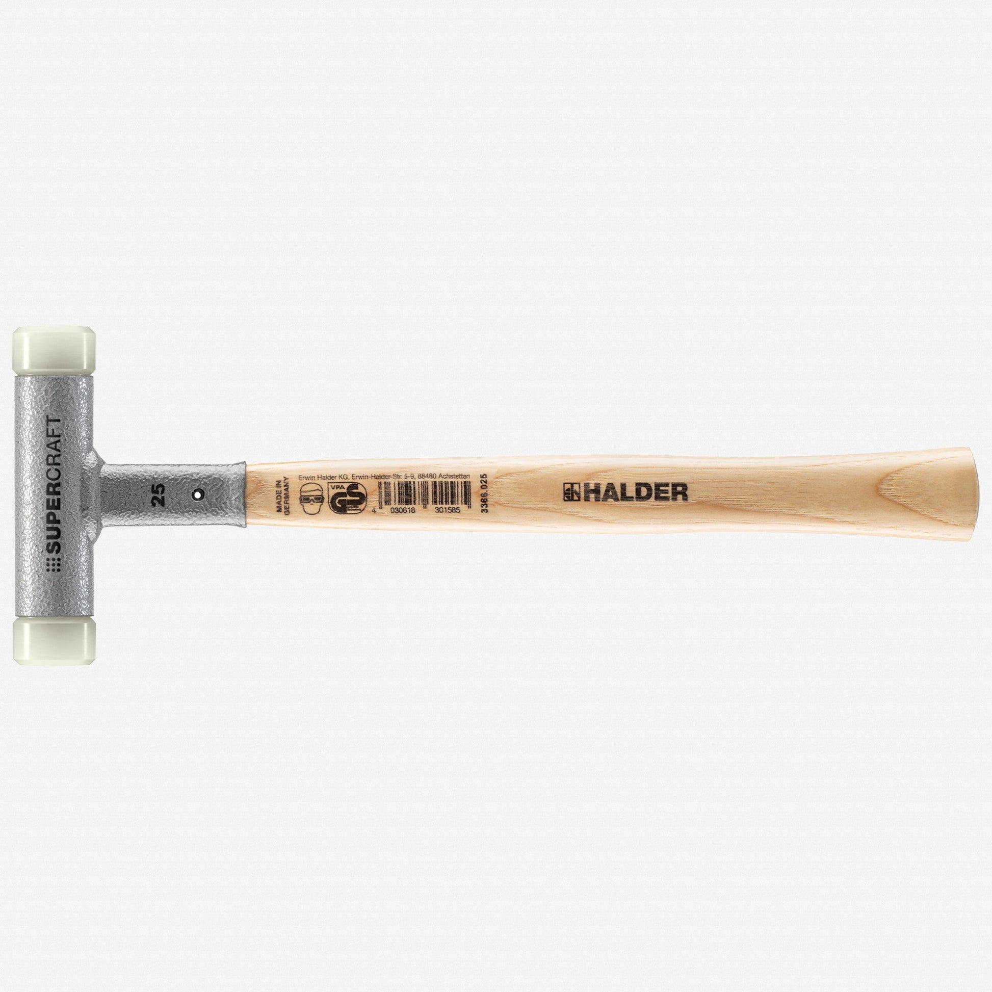 Halder Supercraft Dead Blow, Non-Rebounding Mallet with Nylon Face Inserts and Steel Housing, 0.98" / 11.46 oz. - HA3366.025 - KC Tool