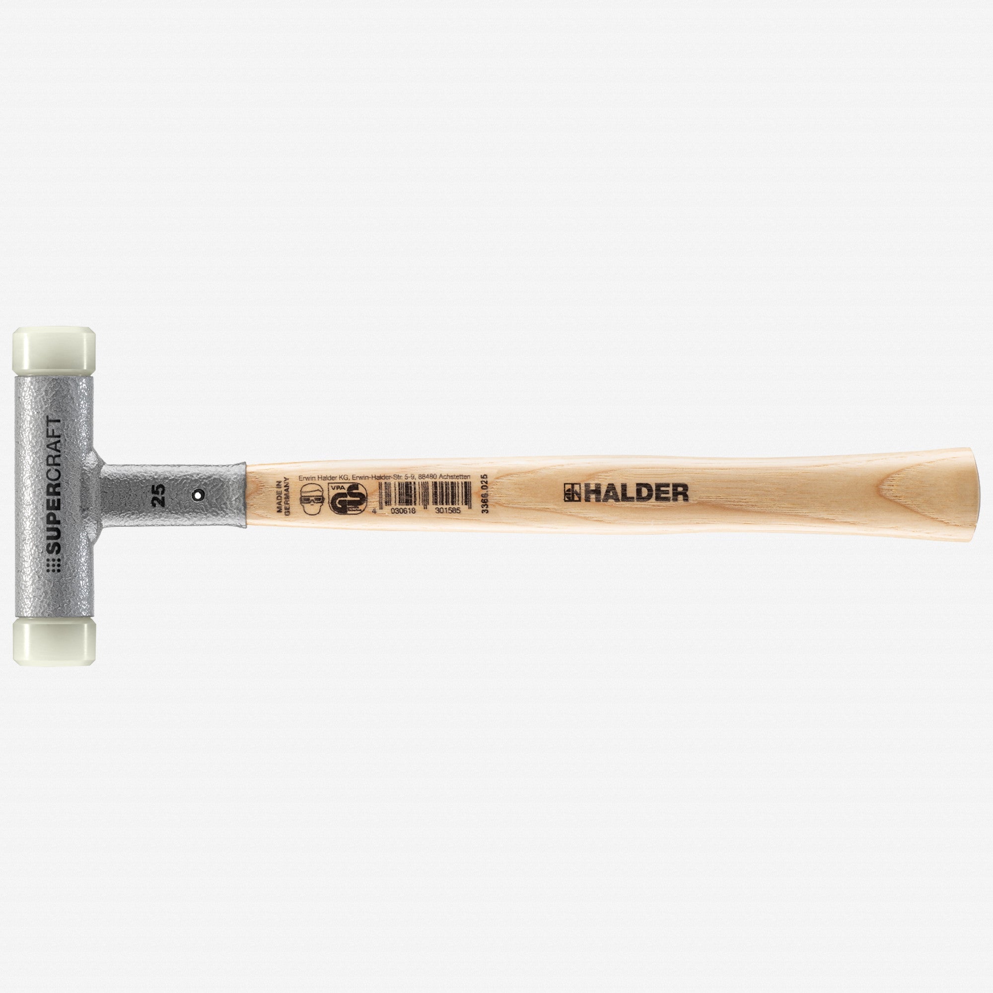 Halder Supercraft Dead Blow, Non-Rebounding Mallet with Nylon Face Inserts and Steel Housing, 0.98" / 11.46 oz. - HA3366.025 - KC Tool