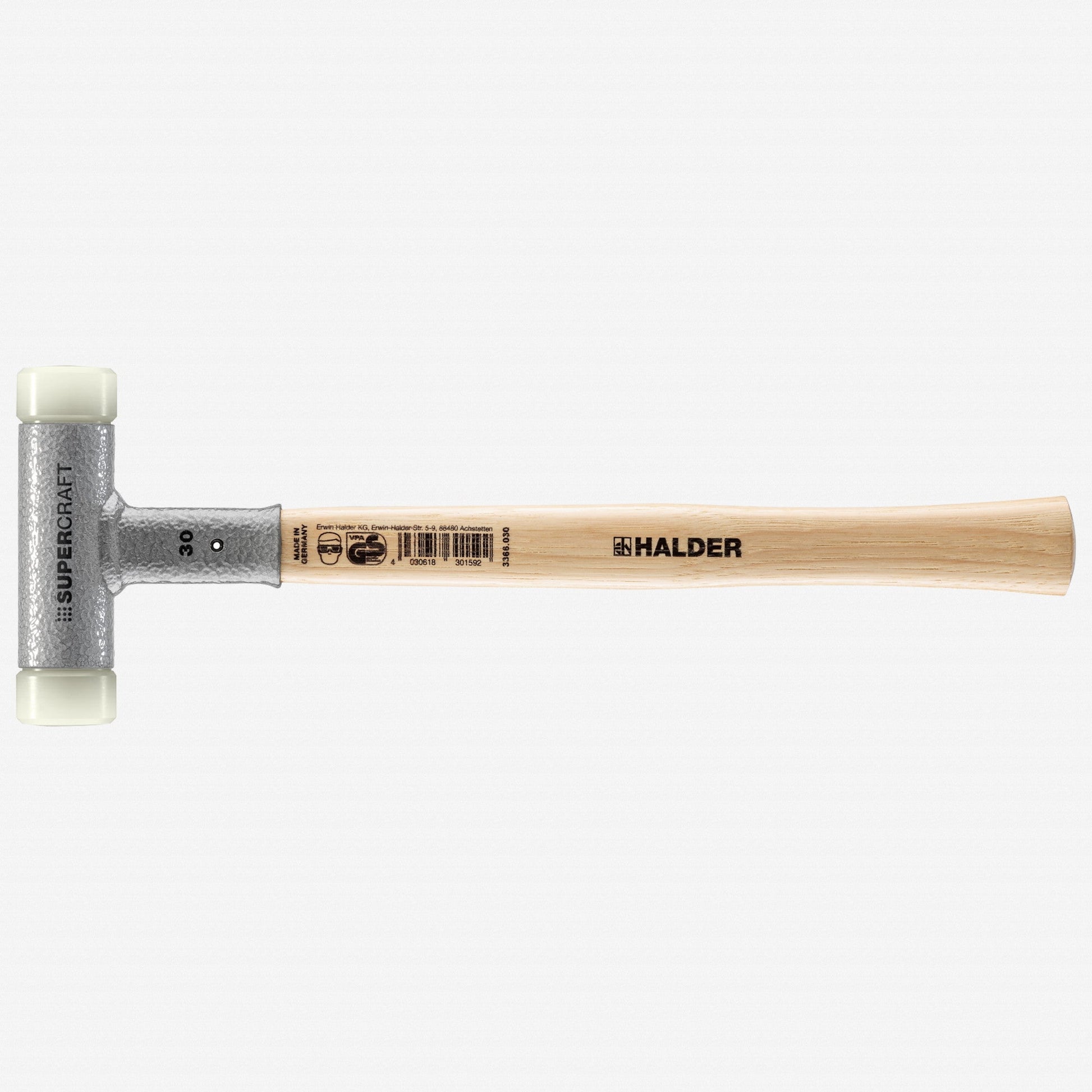 Halder Supercraft Dead Blow, Non-Rebounding Mallet with Nylon Face Inserts and Steel Housing, 1.18" / 16.23 oz. - HA3366.030 - KC Tool