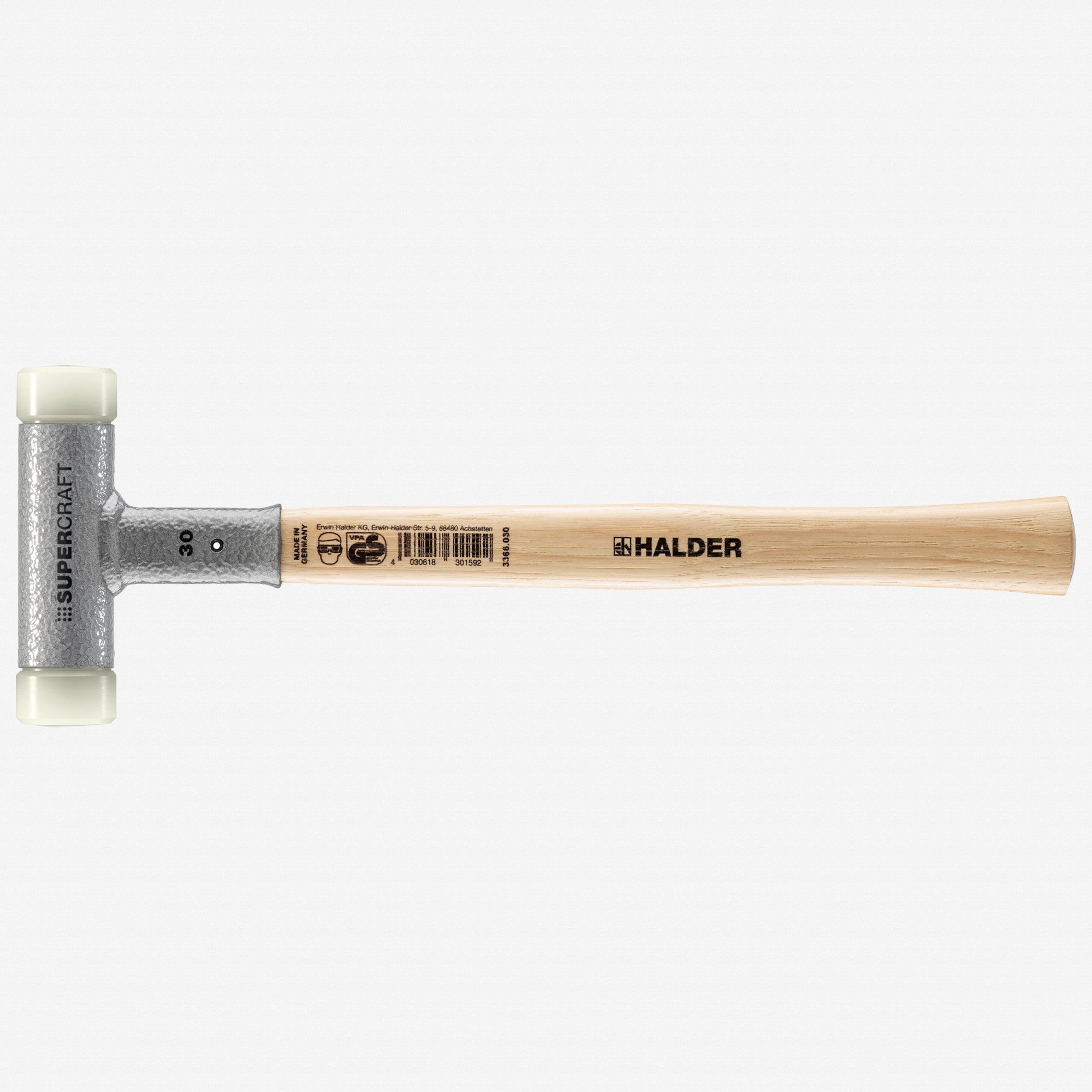Halder Supercraft Dead Blow, Non-Rebounding Mallet with Nylon Face Inserts and Steel Housing, 1.18" / 16.23 oz. - HA3366.030 - KC Tool