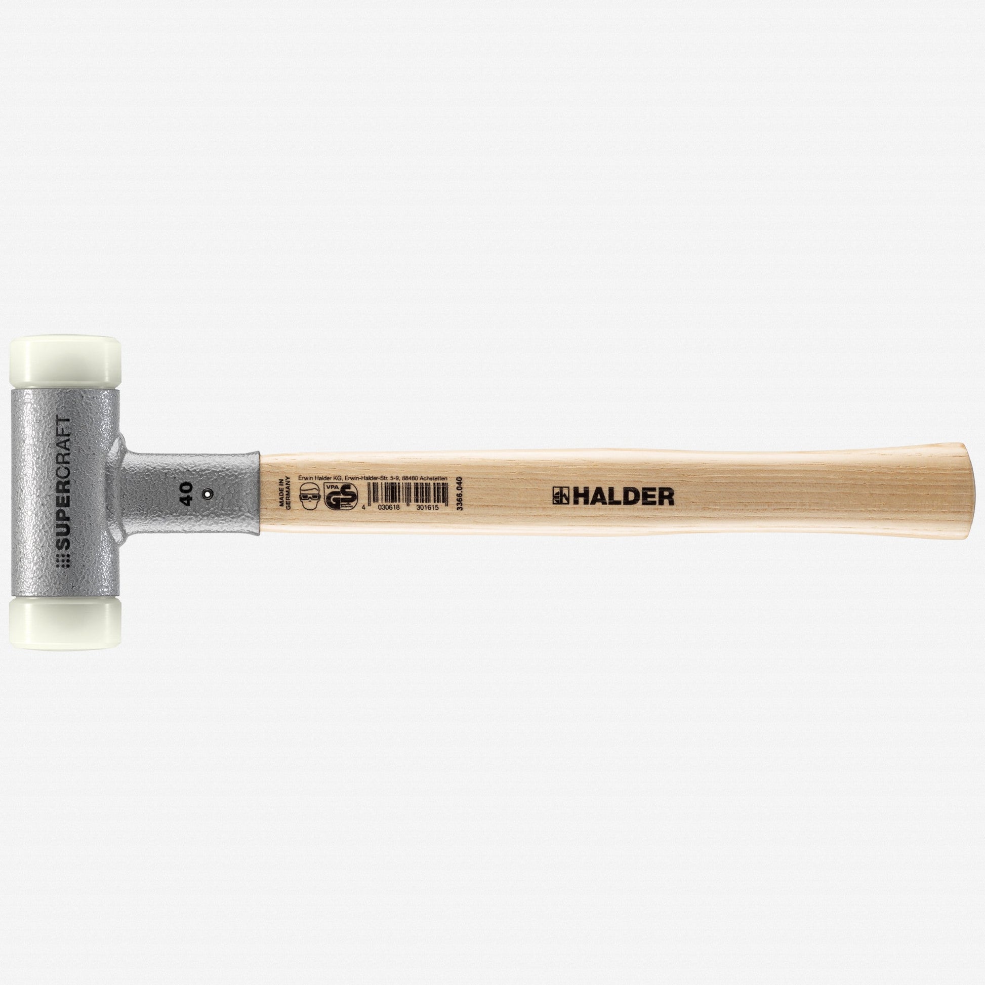 Halder Supercraft Dead Blow, Non-Rebounding Mallet with Nylon Face Inserts and Steel Housing, 1.57" / 25.22 oz. - HA3366.040 - KC Tool