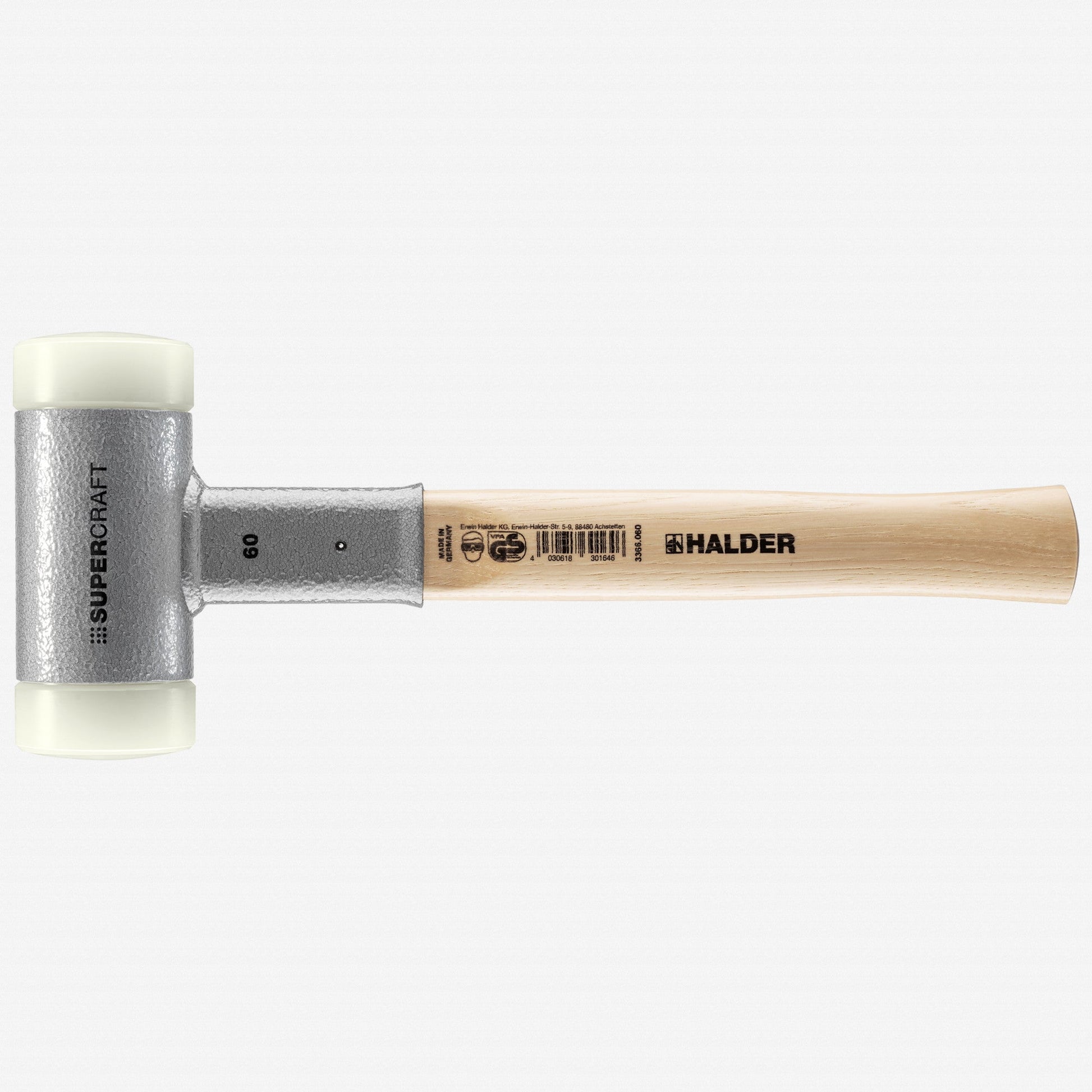 Halder Supercraft Dead Blow, Non-Rebounding Mallet with Nylon Face Inserts and Steel Housing, 2.36" / 60.14 oz. - HA3366.060 - KC Tool