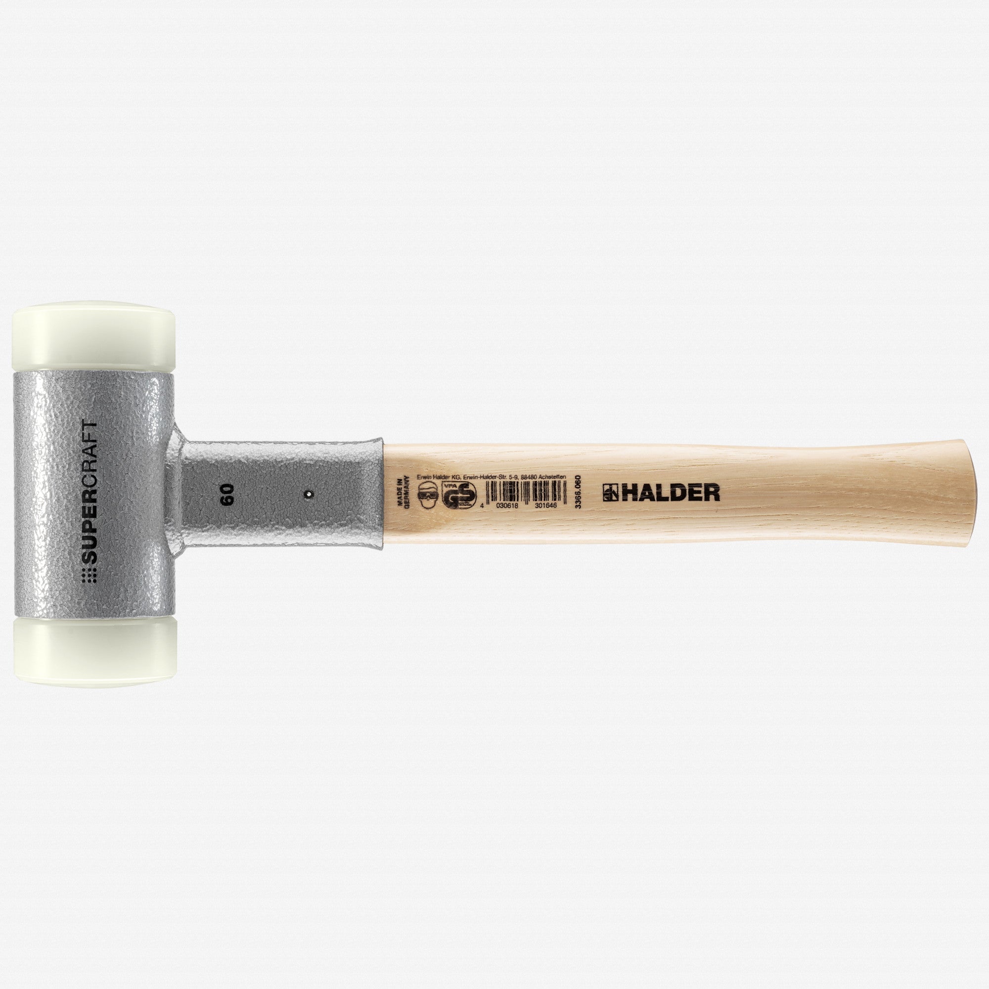 Halder Supercraft Dead Blow, Non-Rebounding Mallet with Nylon Face Inserts and Steel Housing, 2.36" / 60.14 oz. - HA3366.060 - KC Tool
