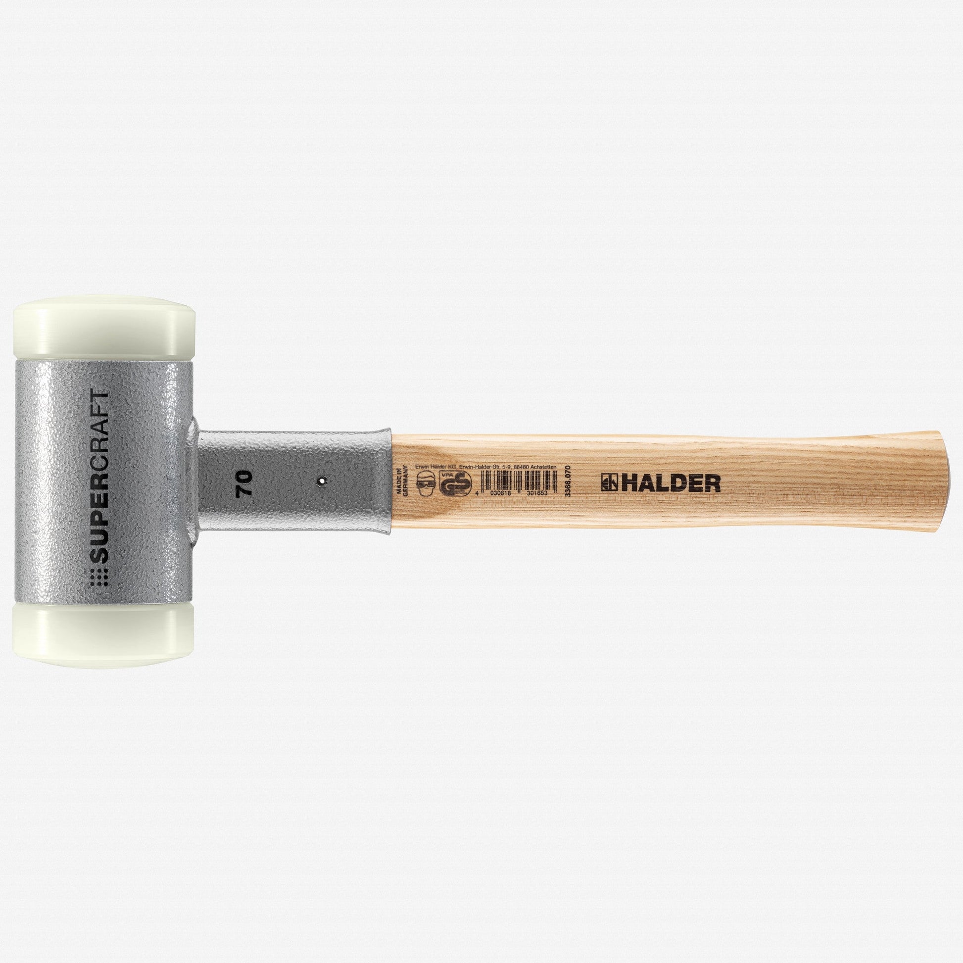 Halder Supercraft Dead Blow, Non-Rebounding Mallet with Nylon Face Inserts and Steel Housing, 2.76" / 78.13 oz. - HA3366.070 - KC Tool