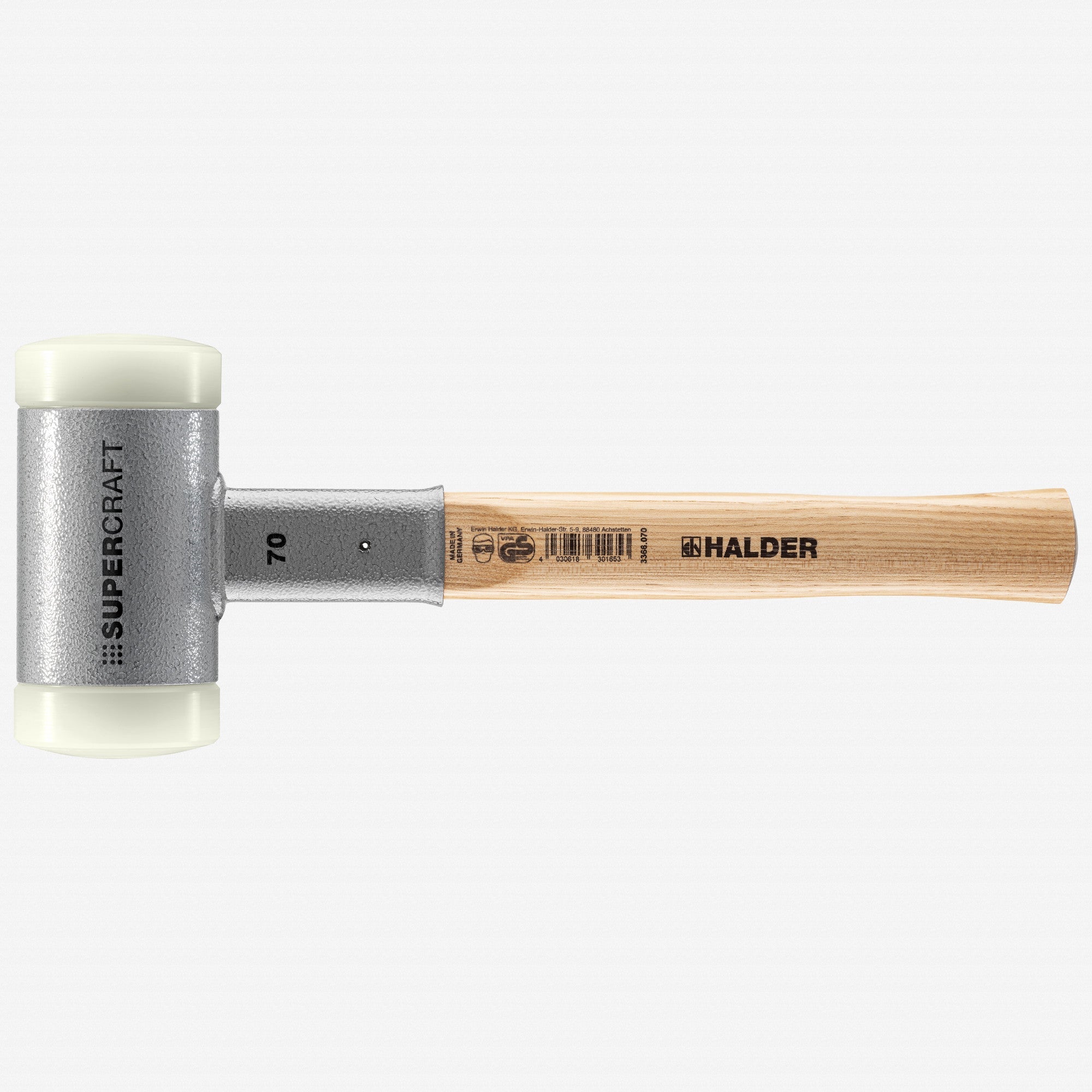 Halder Supercraft Dead Blow, Non-Rebounding Mallet with Nylon Face Inserts and Steel Housing, 2.76" / 78.13 oz. - HA3366.070 - KC Tool