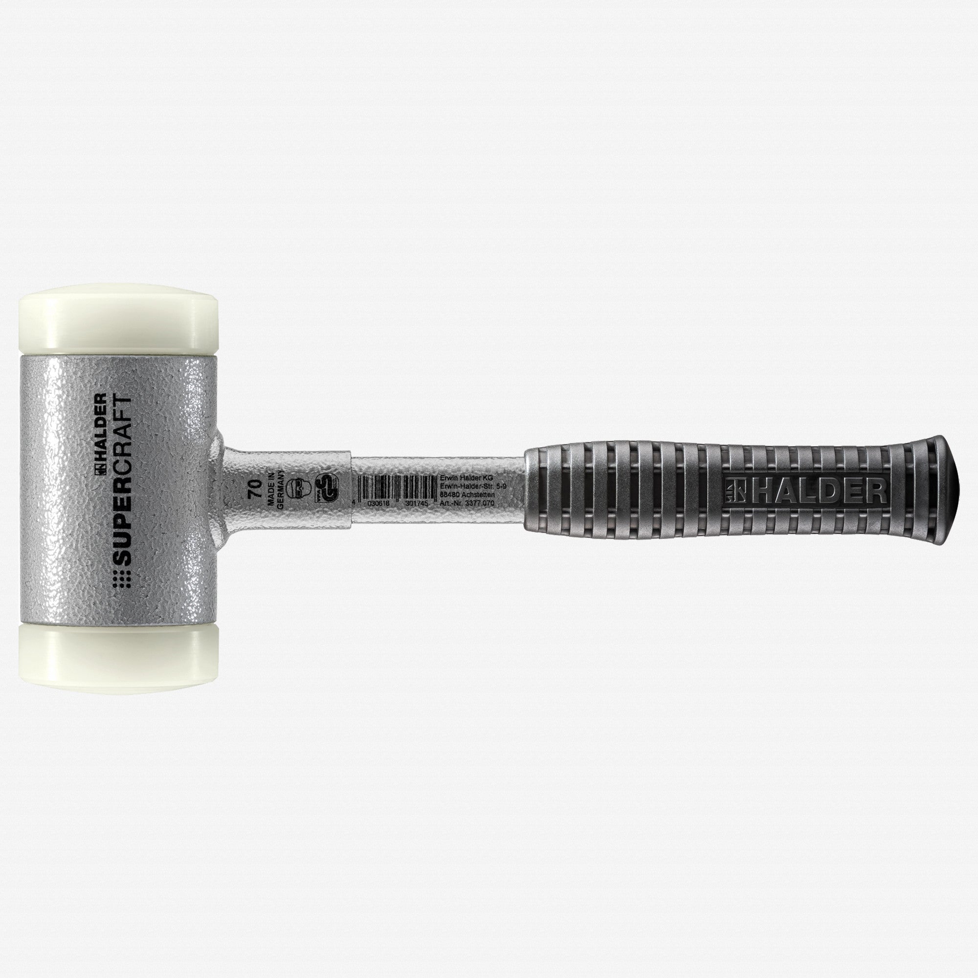 Halder Supercraft Dead Blow, Non-Rebounding Mallet with Nylon Face Inserts and Steel Housing, 2.76" / 79.37 oz. - HA3377.070 - KC Tool