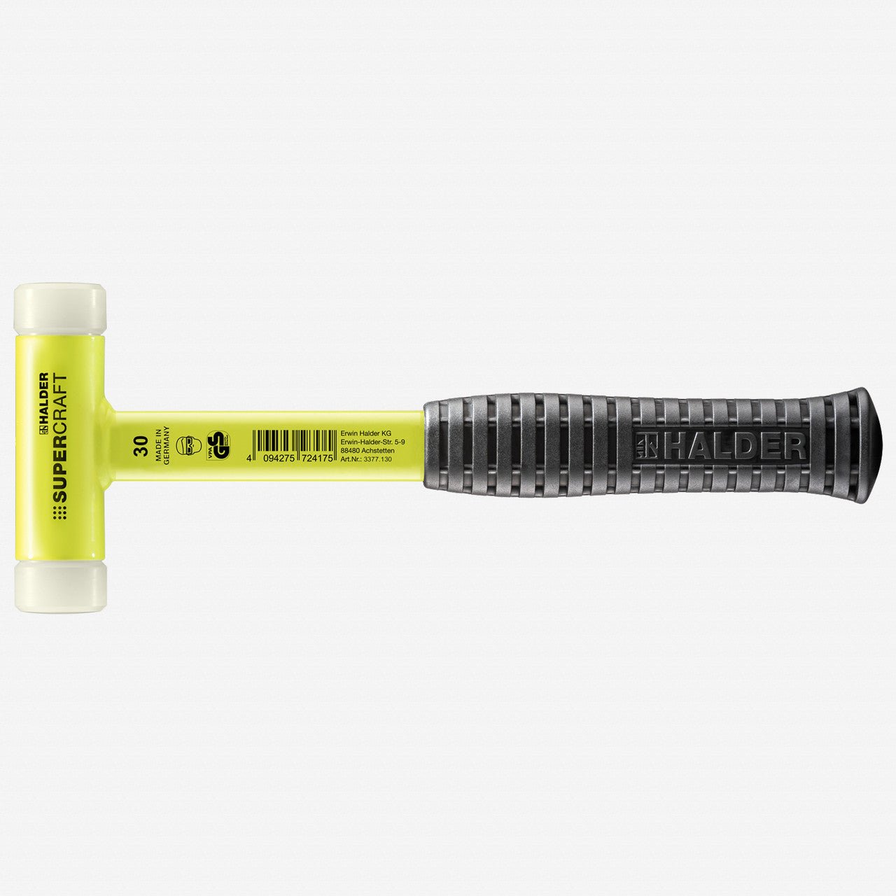 Halder Supercraft HI-VIZ Dead Blow, Non-Rebounding Hammer with