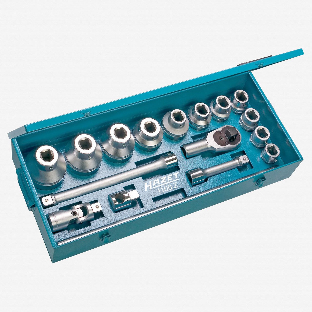 Hazet 1100Z 1" Drive Metric Socket Set, 32 - 80mm, 17 Pieces - HZ1100Z - KC Tool