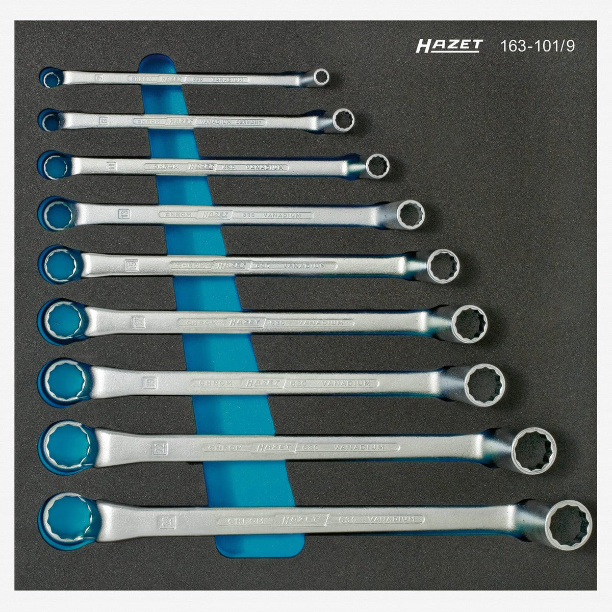 Hazet 163-101/9 Double box-end wrench set - 12 pt - HZ163-101/9 - KC Tool