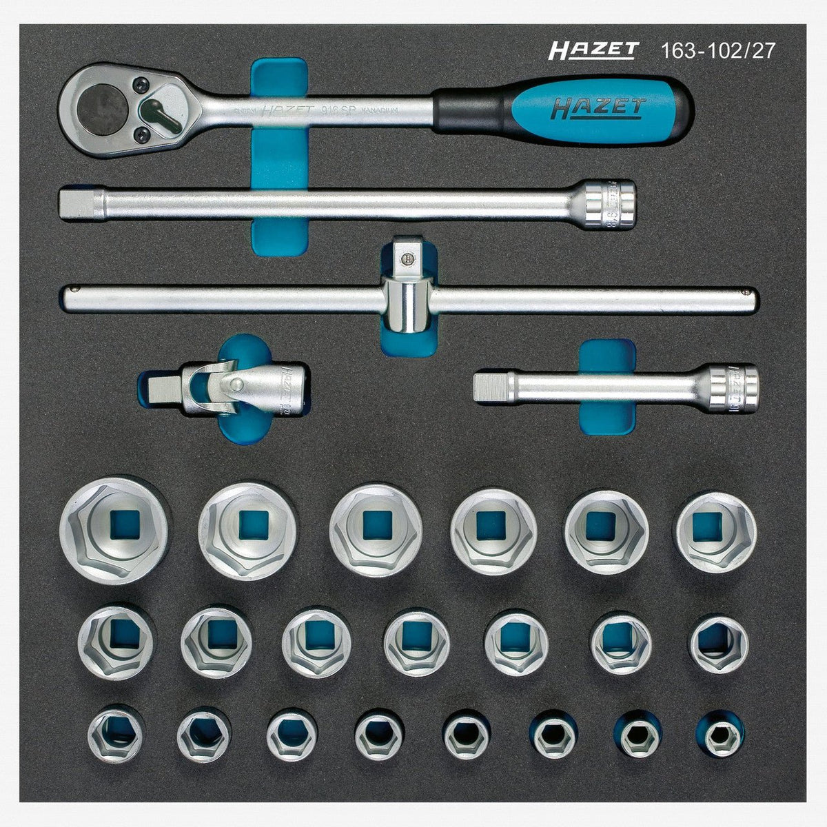 Hazet 163-102/27 Socket set - HZ163-102/27 - KC Tool