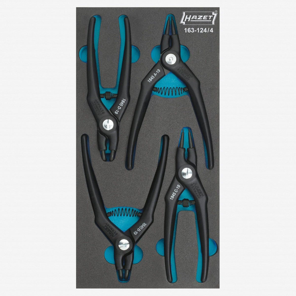 Hazet 163-124/4 Circlip Pliers Set, 4 Pieces - HZ163-124/4 - KC Tool