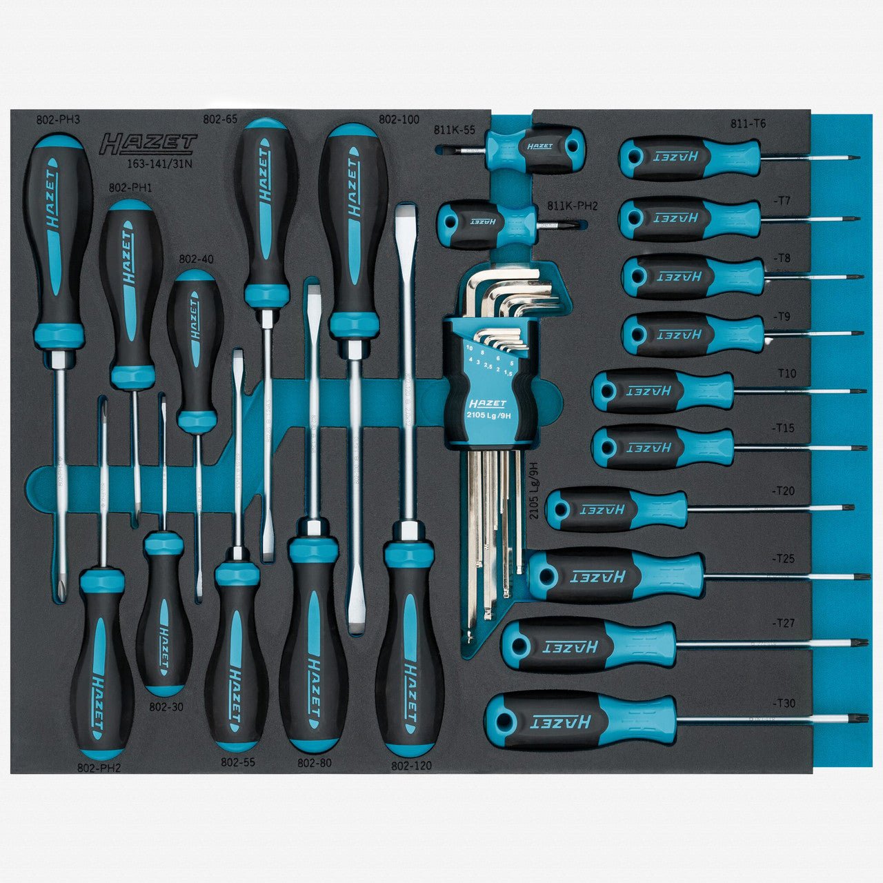 Hazet 163 - 141/31N Screwdriver Set, 31 Pieces - HZ163-141/31N - KC Tool