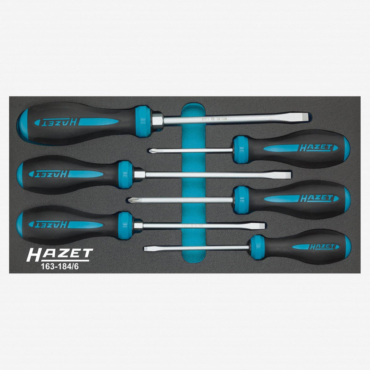 Hazet 163-184/6 Hexanamic Slotted and Phillips Screwdriver Set, 6 PIeces - HZ163-184/6 - KC Tool