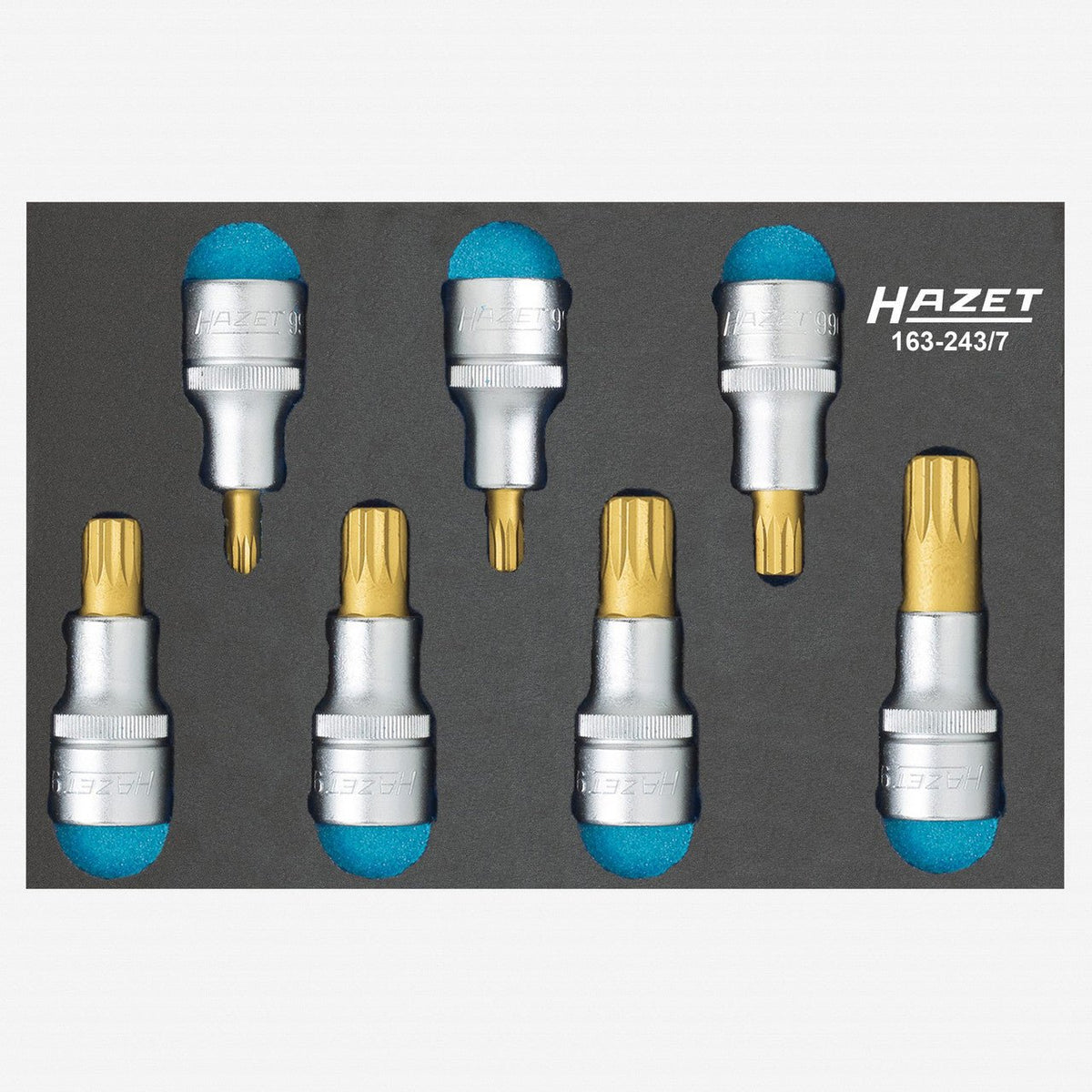 Hazet 163-243/7 1/2" XZN Screwdriver Socket Set, 7 PIeces - HZ163-243/7 - KC Tool