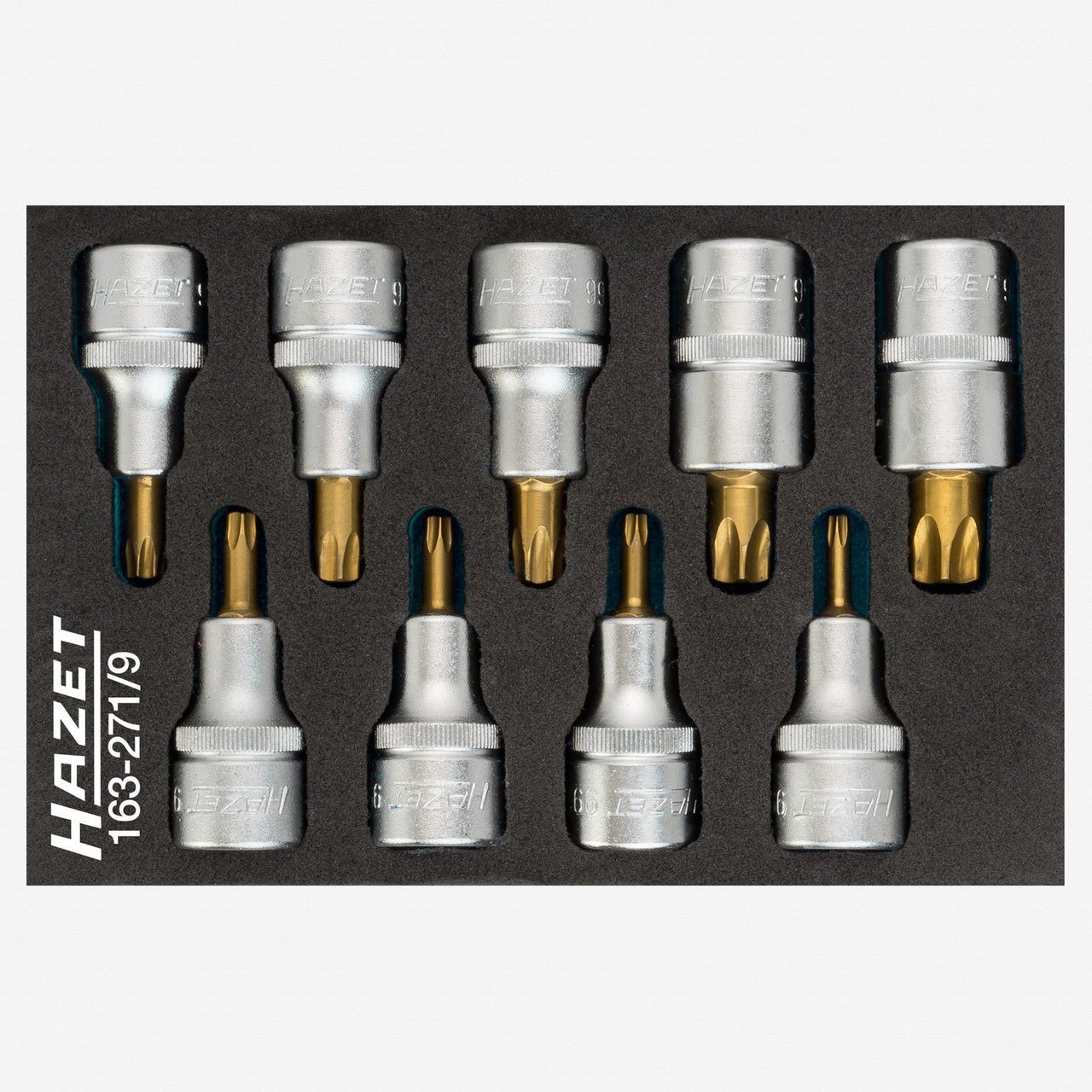 Hazet 163 - 271/9 1/2" Drive Torx Screwdriver Socket Set, T20 - T60, 9 Pieces - HZ163-271/9 - KC Tool