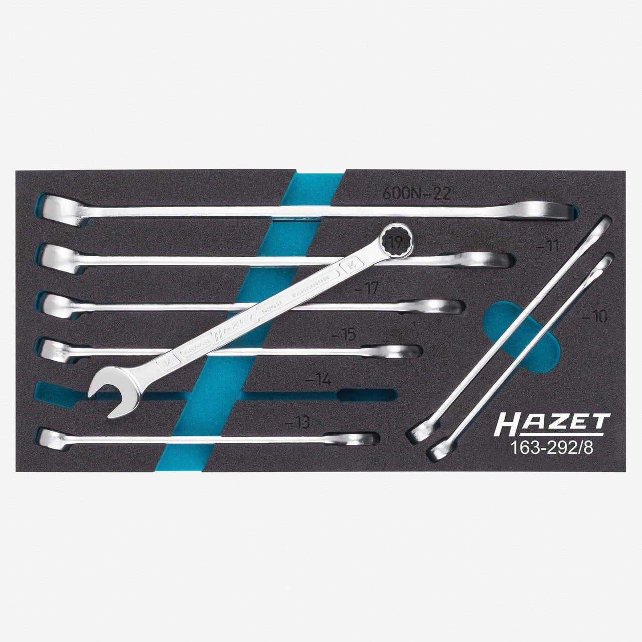 Hazet 163 - 292/8 Metric Combination Wrench Set, 10 - 22 mm, 8 Pieces - HZ163-292/8 - KC Tool