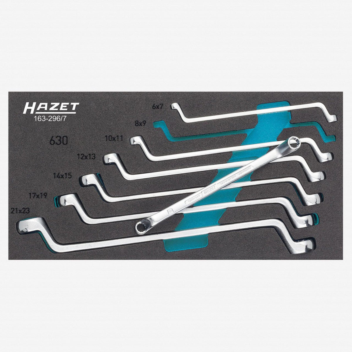 Hazet 163-296/7 Metric Double Box-end Wrench Set, 6 - 22 mm, 7 Pieces - HZ163-296/7 - KC Tool